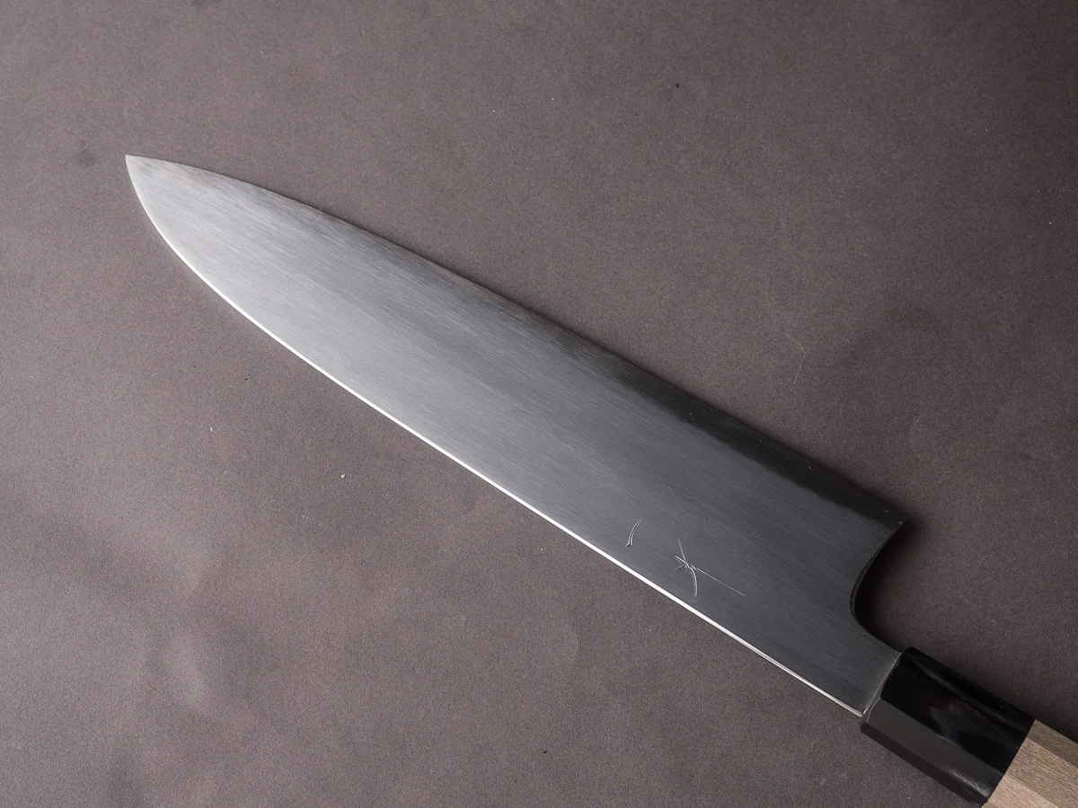 Hitohira - Gorobei x Rikichi - White #2 Kasumi - 240mm Gyuto - Ho Wood Handle - Image 5