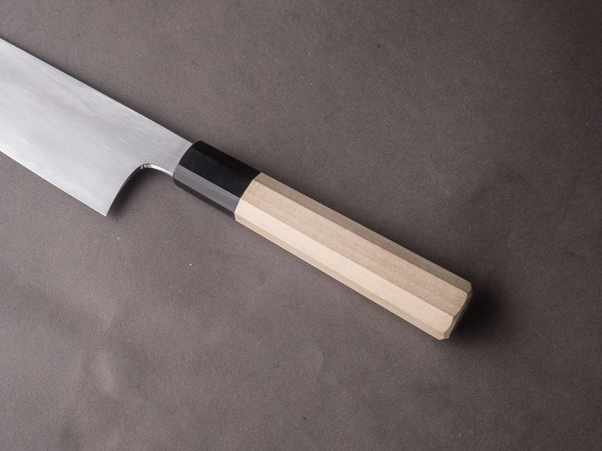Hitohira - Gorobei x Rikichi - White #2 Kasumi - 240mm Gyuto - Ho Wood Handle - Image 7