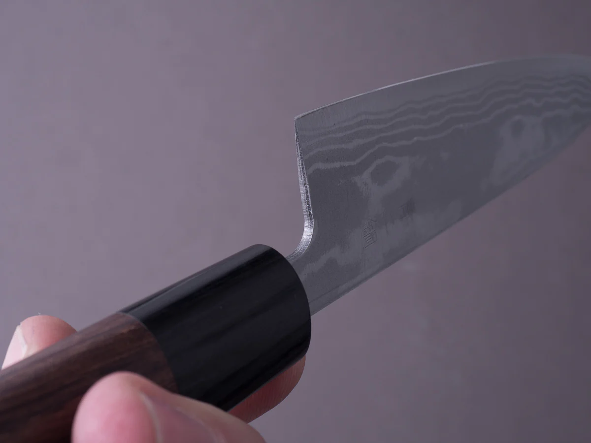 Hitohira - GR - Blue #2 Damascus - 135mm Santoku - Rosewood Handle - Image 6
