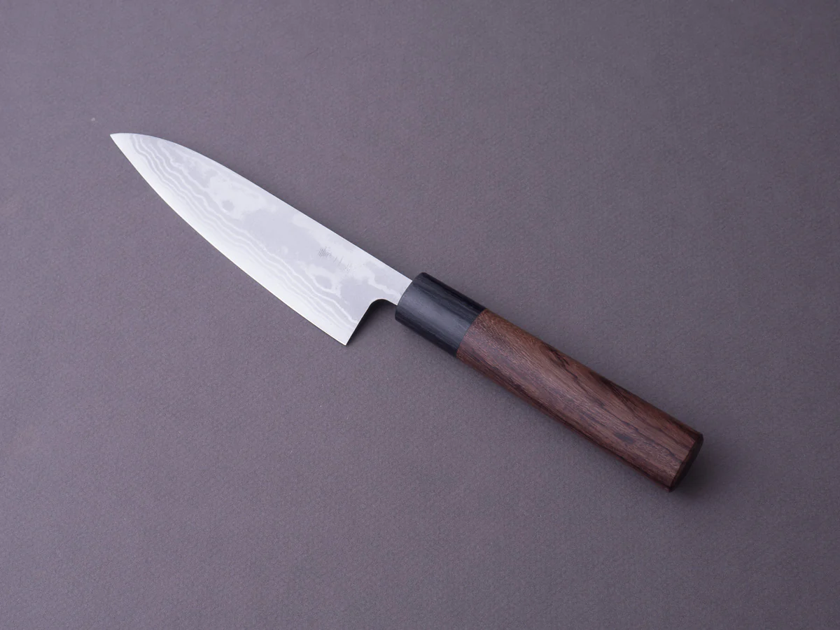 Hitohira - GR - Blue #2 Damascus - 135mm Santoku - Rosewood Handle - Image 7