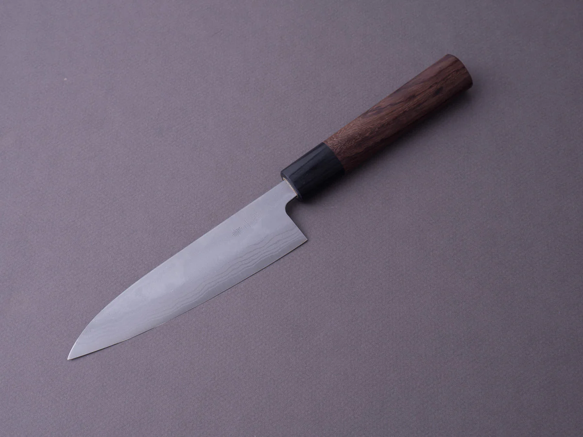 Hitohira - GR - Blue #2 Damascus - 135mm Santoku - Rosewood Handle - Image 8