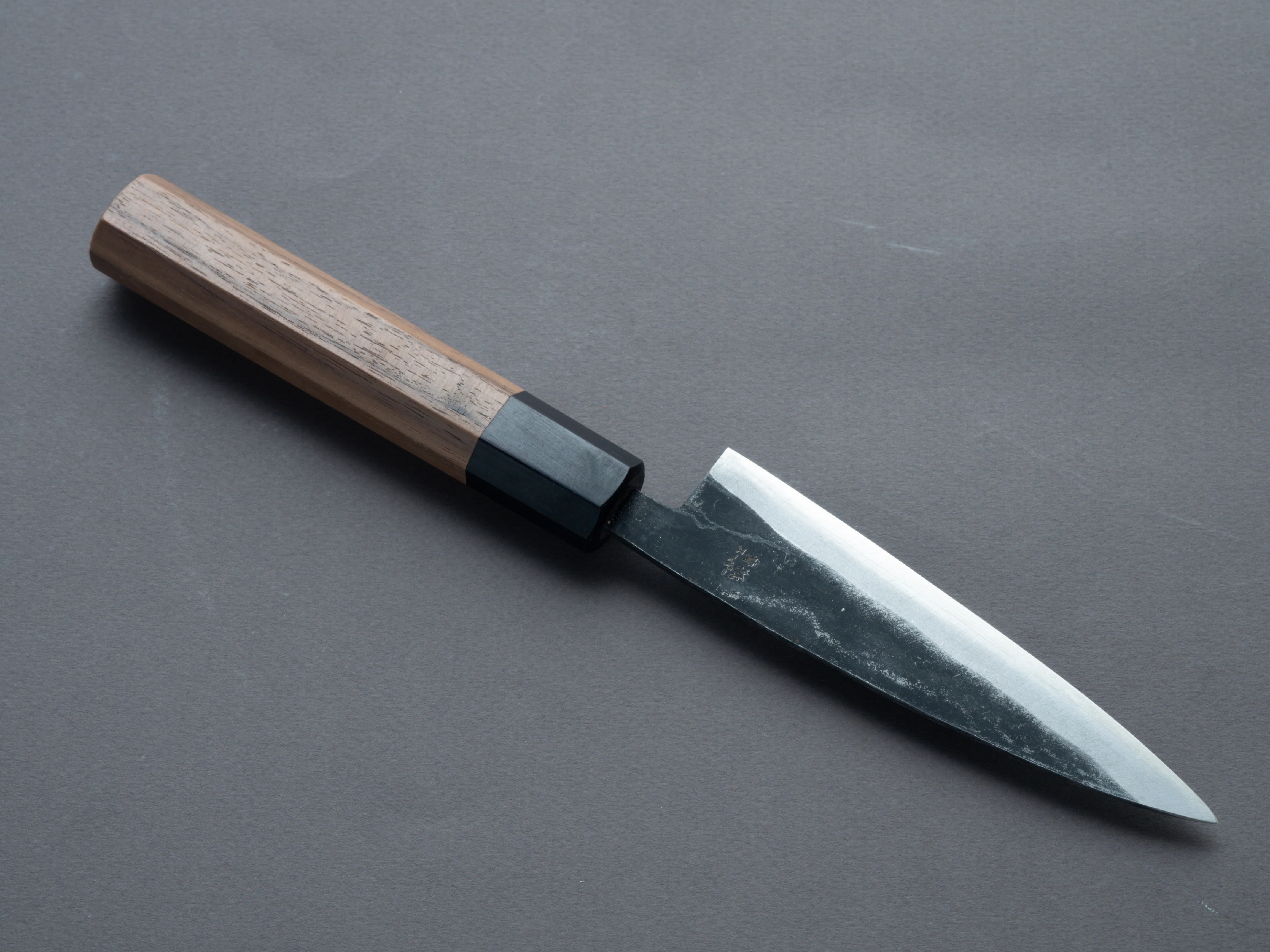Hitohira - Harima - Super Blue - Stainless Clad - Kurouchi - Petty - 120mm - Walnut Handle - Image 2