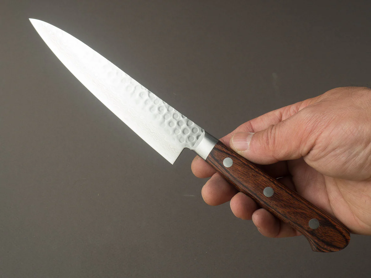Hitohira - HG - Tsuchime Damascus - 140mm - Petty - Western Handle - Image 6
