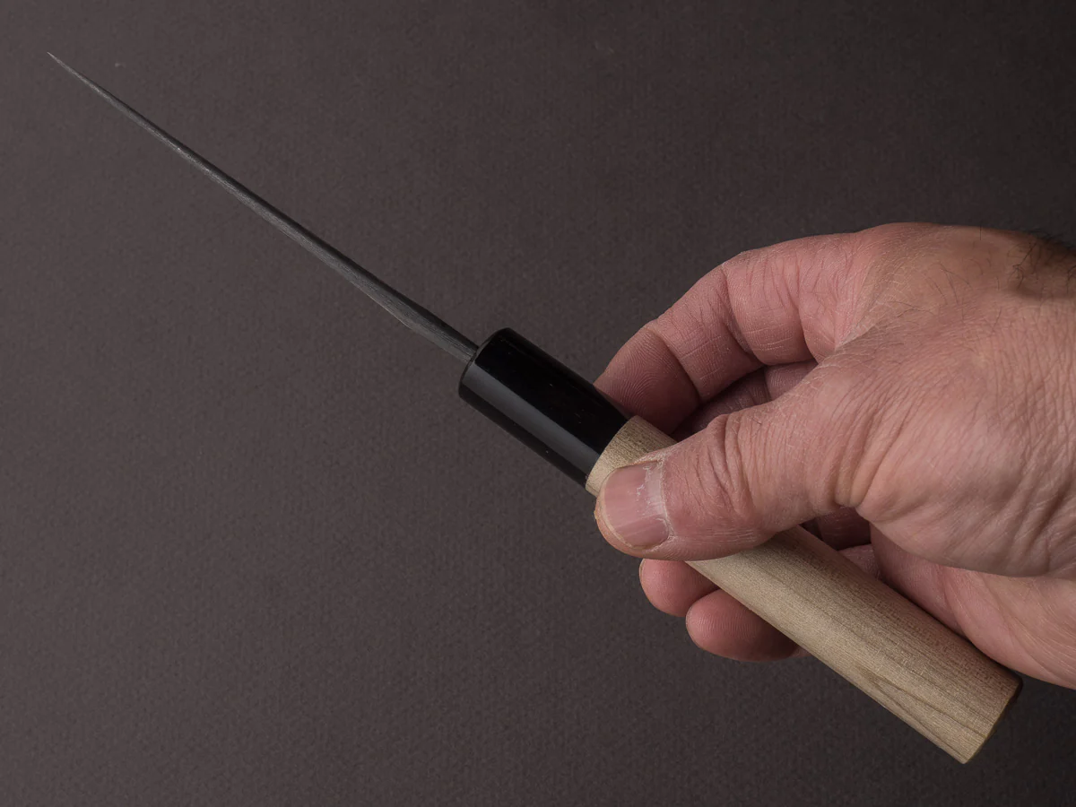 Hitohira - Hinode - White #2 - Stainless Clad Tsuchime - 90mm Paring - Ho Wood Handle - Image 7