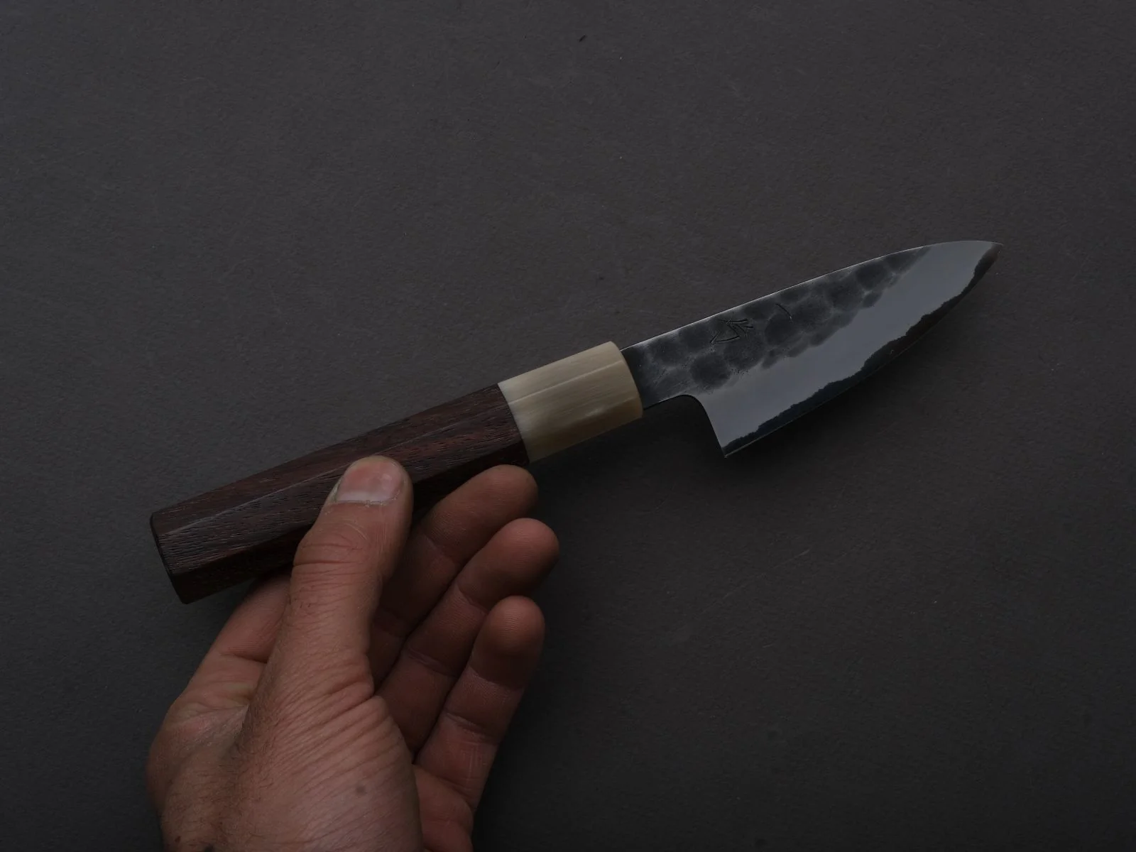 Hitohira - Hinode - White #2 - Stainless Clad - Tsuchime - Paring - 90mm - Taihei Rosewood Handle - Image 3