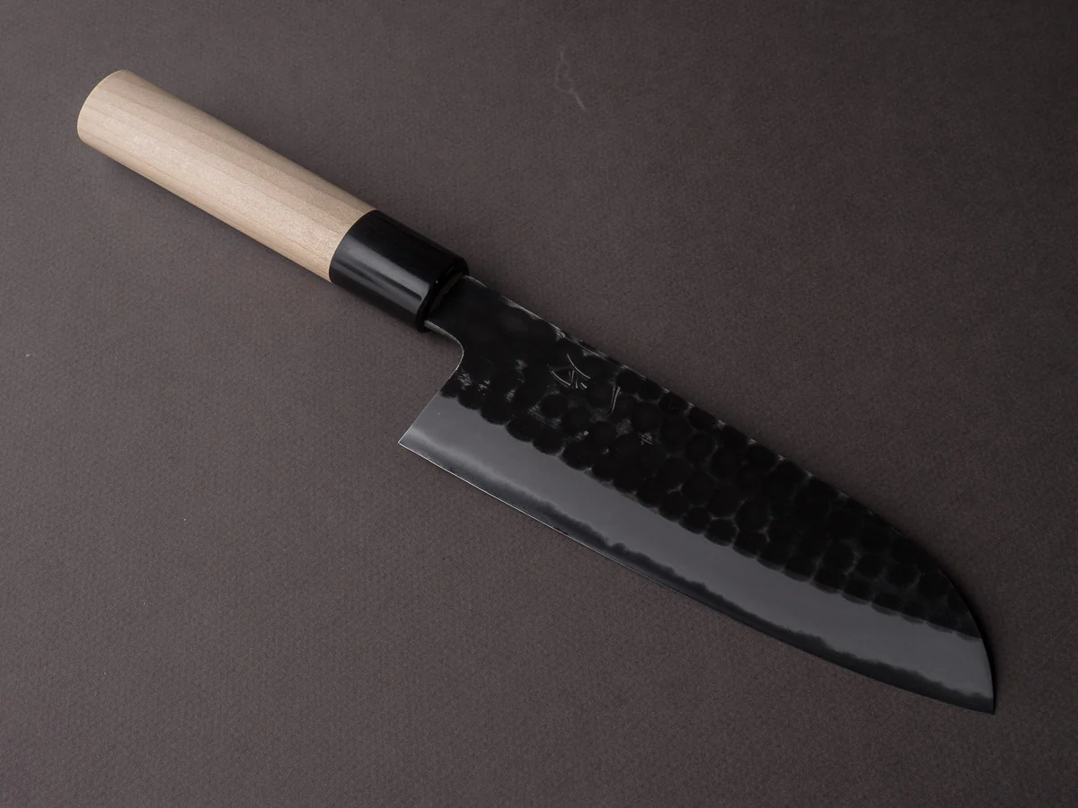 Hitohira - Hinode - White #2 Tsuchime - 165mm Santoku - Ho Wood Handle