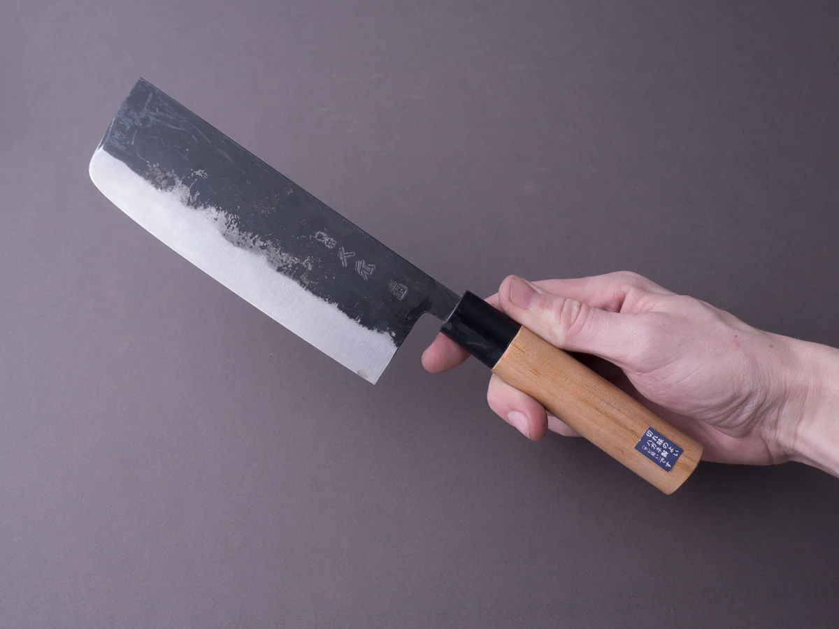 Morihei - Hisamoto - White #1 - Kurouchi - 165mm Nakiri - Cherry Handle - Image 9