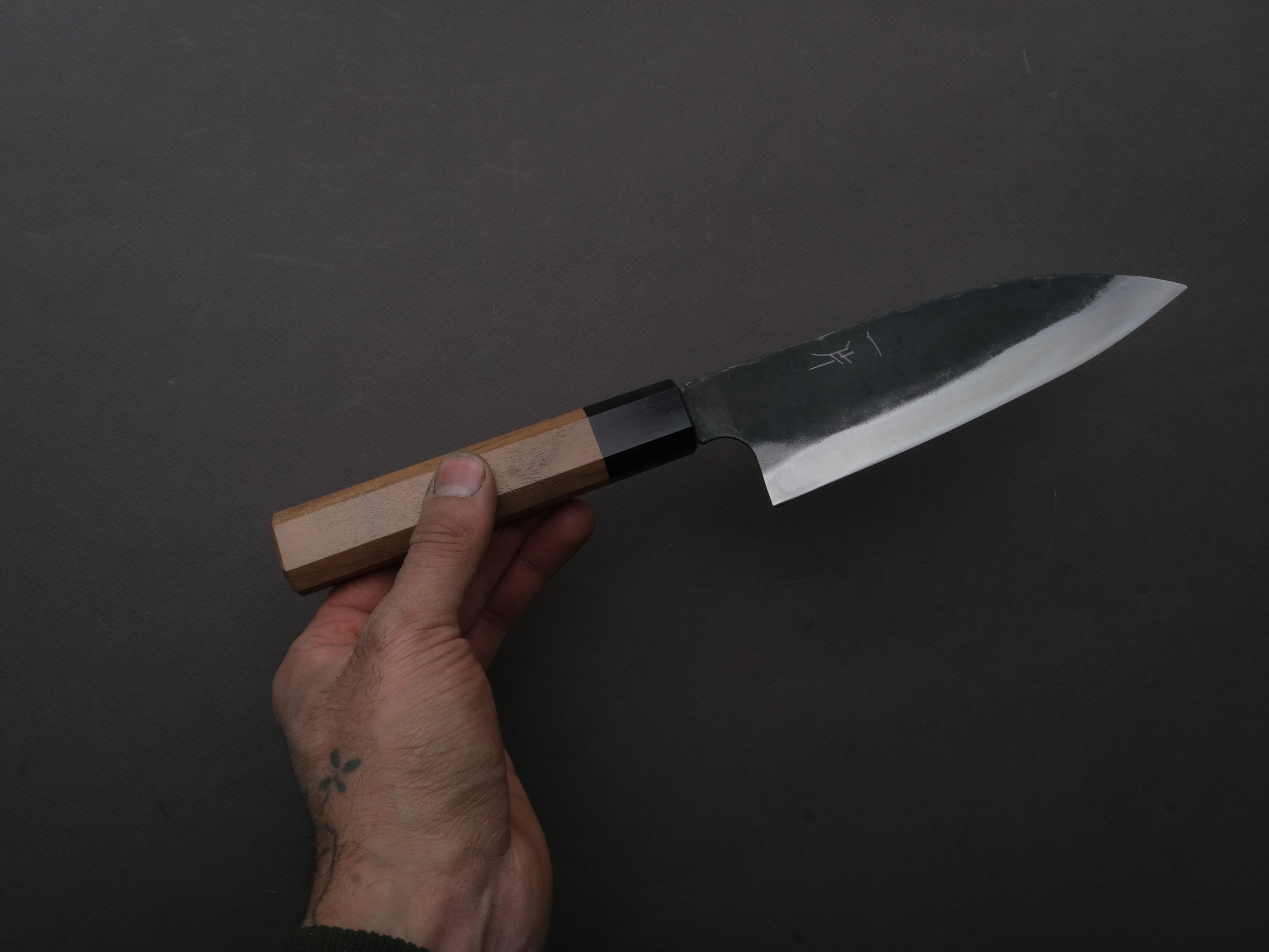 Hitohira - Hizen - Blue #1 - Kurouchi - Gyuto - 155mm - Walnut Handle - Image 3