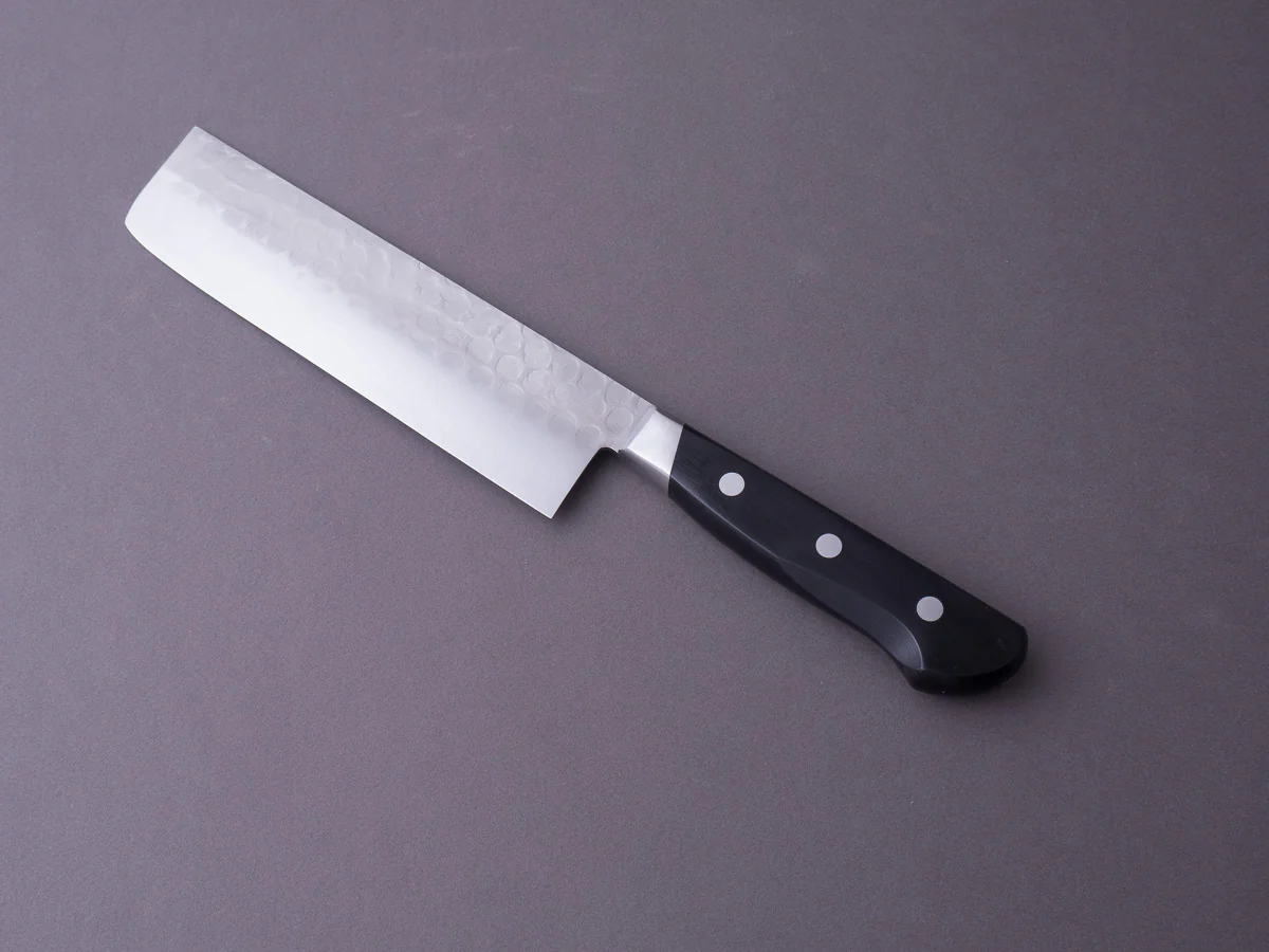 Hitohira - Imojiya Kuma - Blue #2 Nashiji Tsuchime - 165mm Nakiri - Western Handle