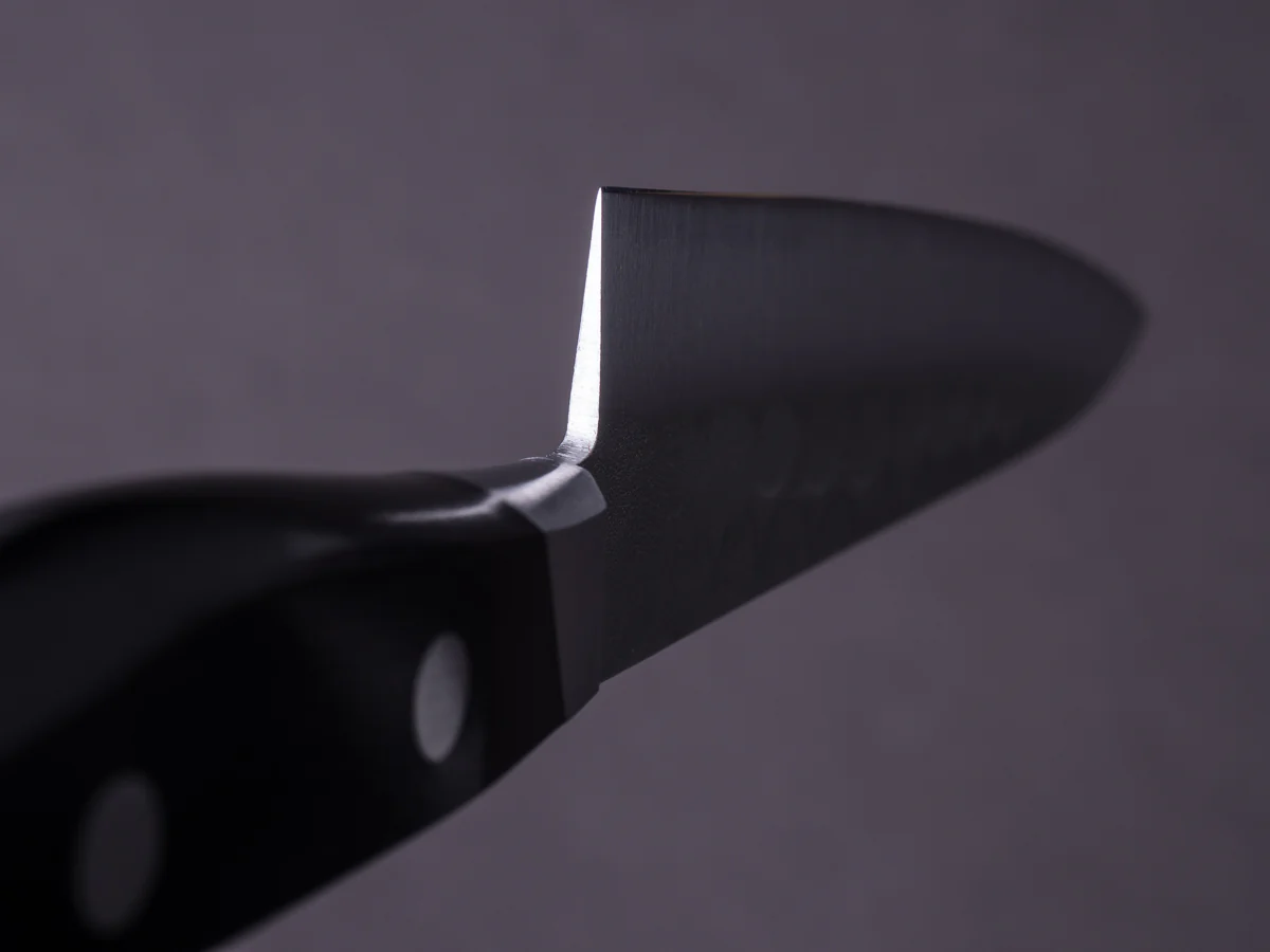 Hitohira - Imojiya Kuma - Blue #2 - Nashiji/Tsuchime - Petty - 135mm - Western Handle - Image 11