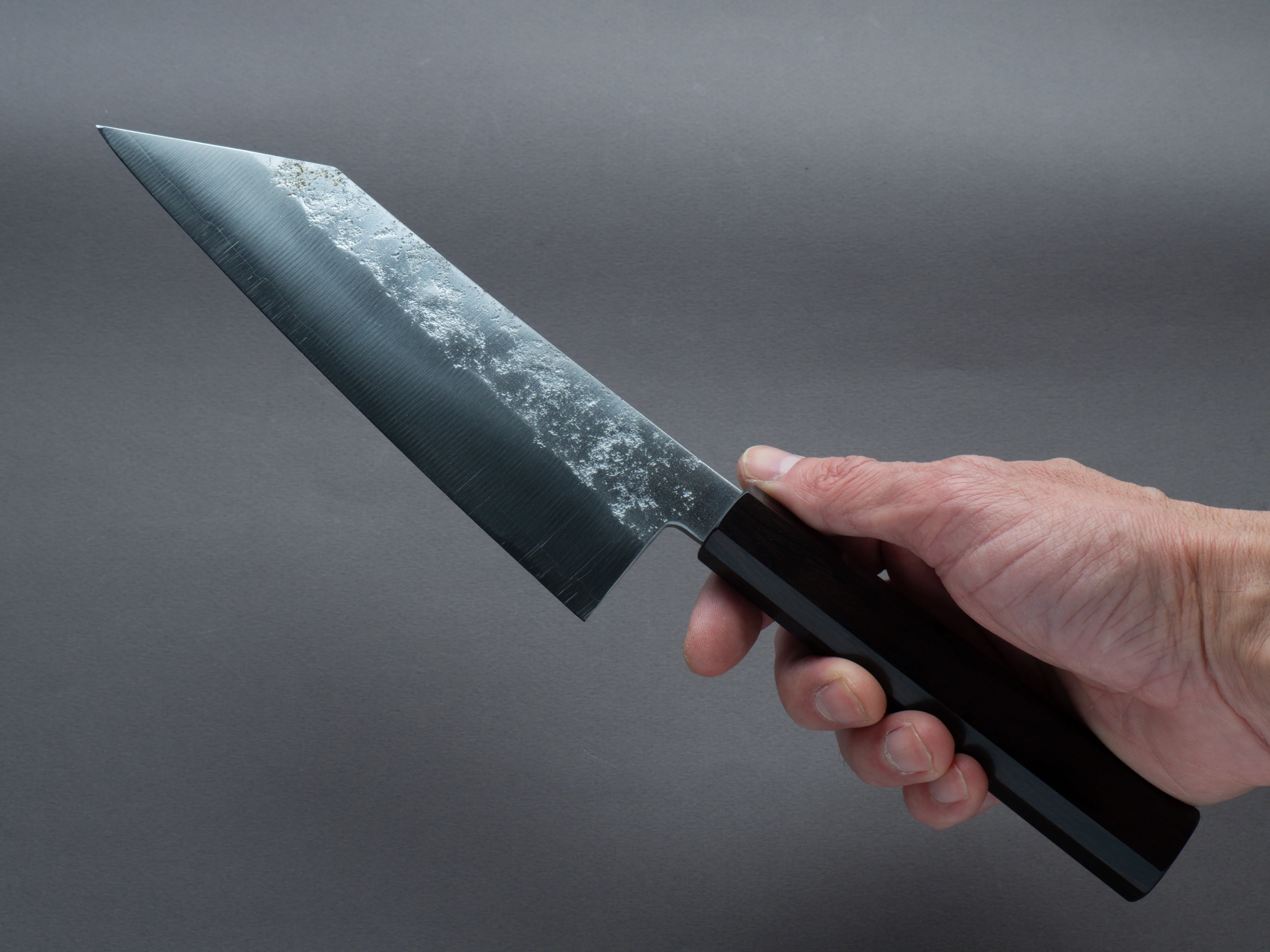 Hitohira - Imojiya TH - Silver #3 - Nashiji - Bunka - Mono Ebony Handle - Image 6