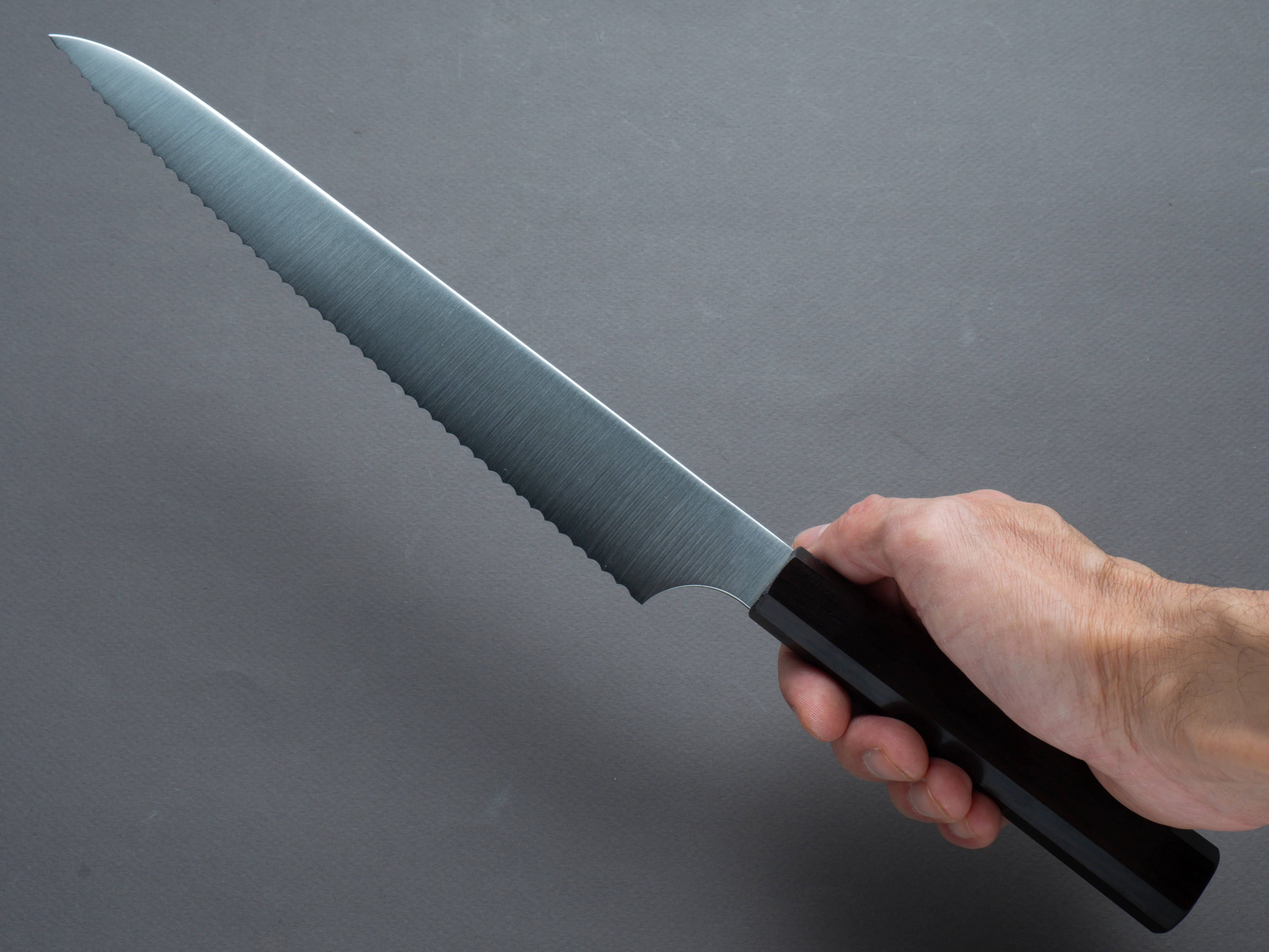 Hitohira - Imojiya - TH - Stainless - Bread Knife 240mm - Ebony Handle - Image 6