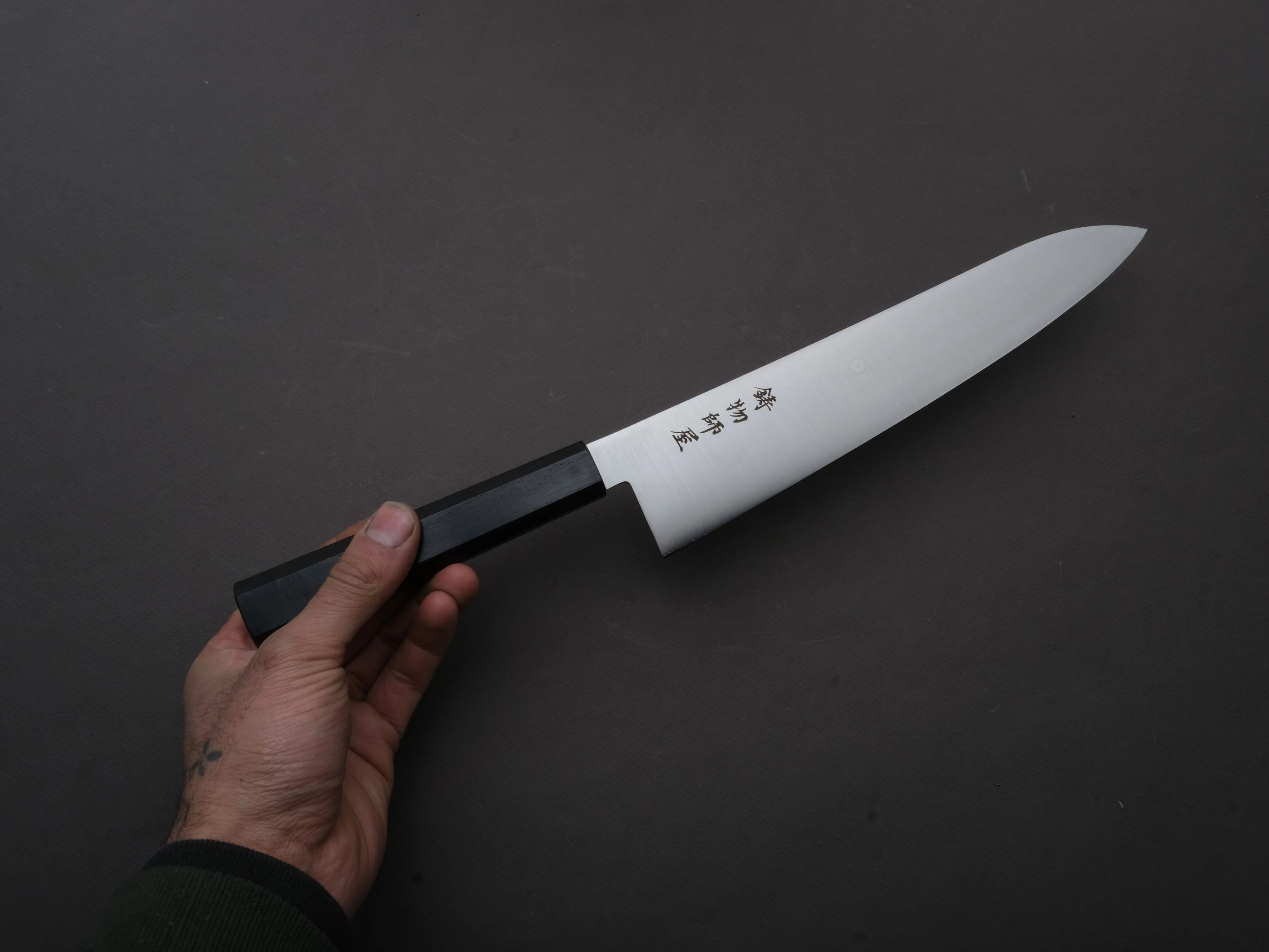 Hitohira - Imojiya TH - Stainless - Gyuto - 240mm - Ebony Handle - Image 3