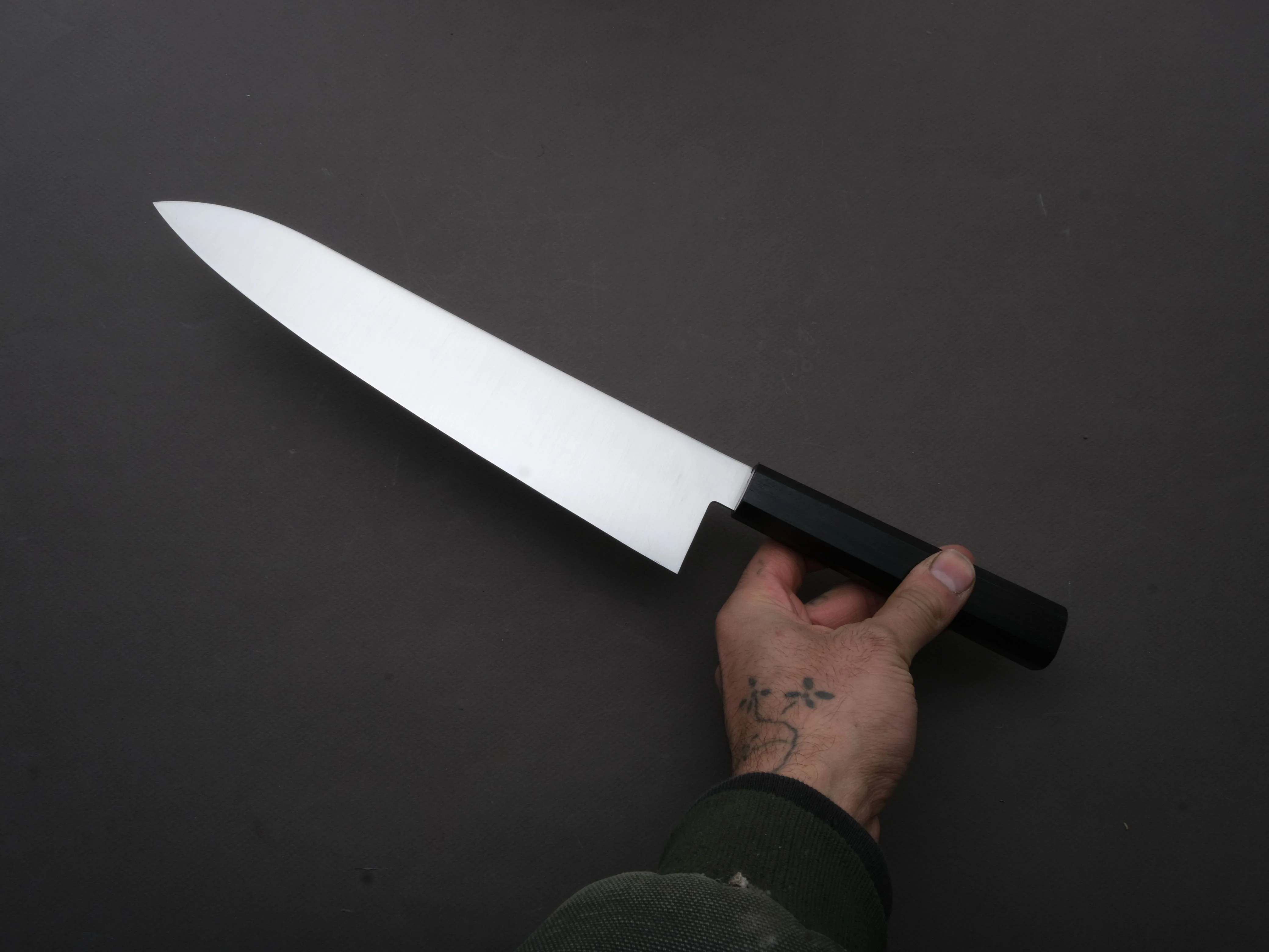 Hitohira - Imojiya TH - Stainless - Gyuto - 240mm - Ebony Handle - Image 4