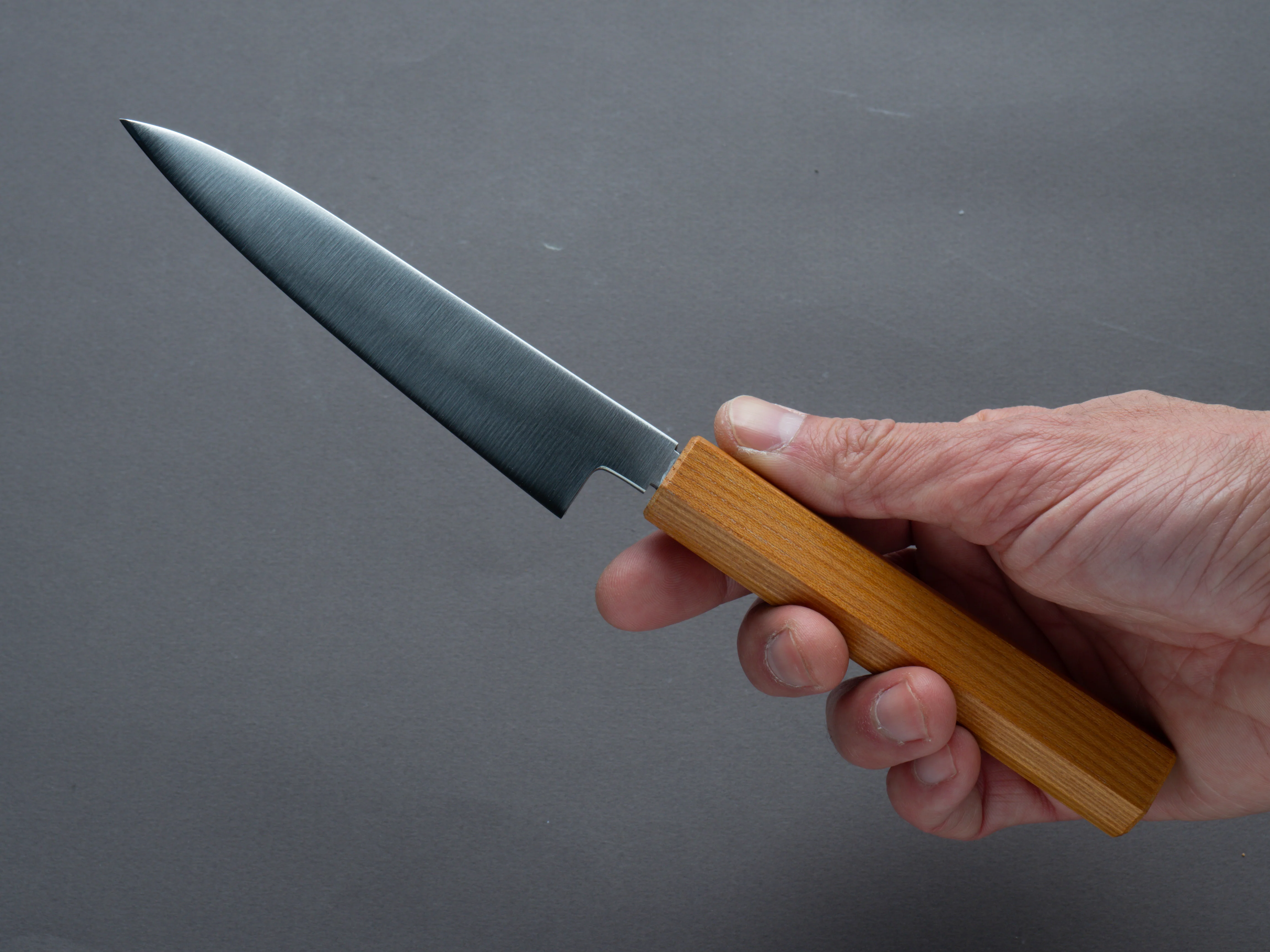 Hitohira - KH Stainless - 120mm Petty - Keyaki Zelkova Handle - Image 3