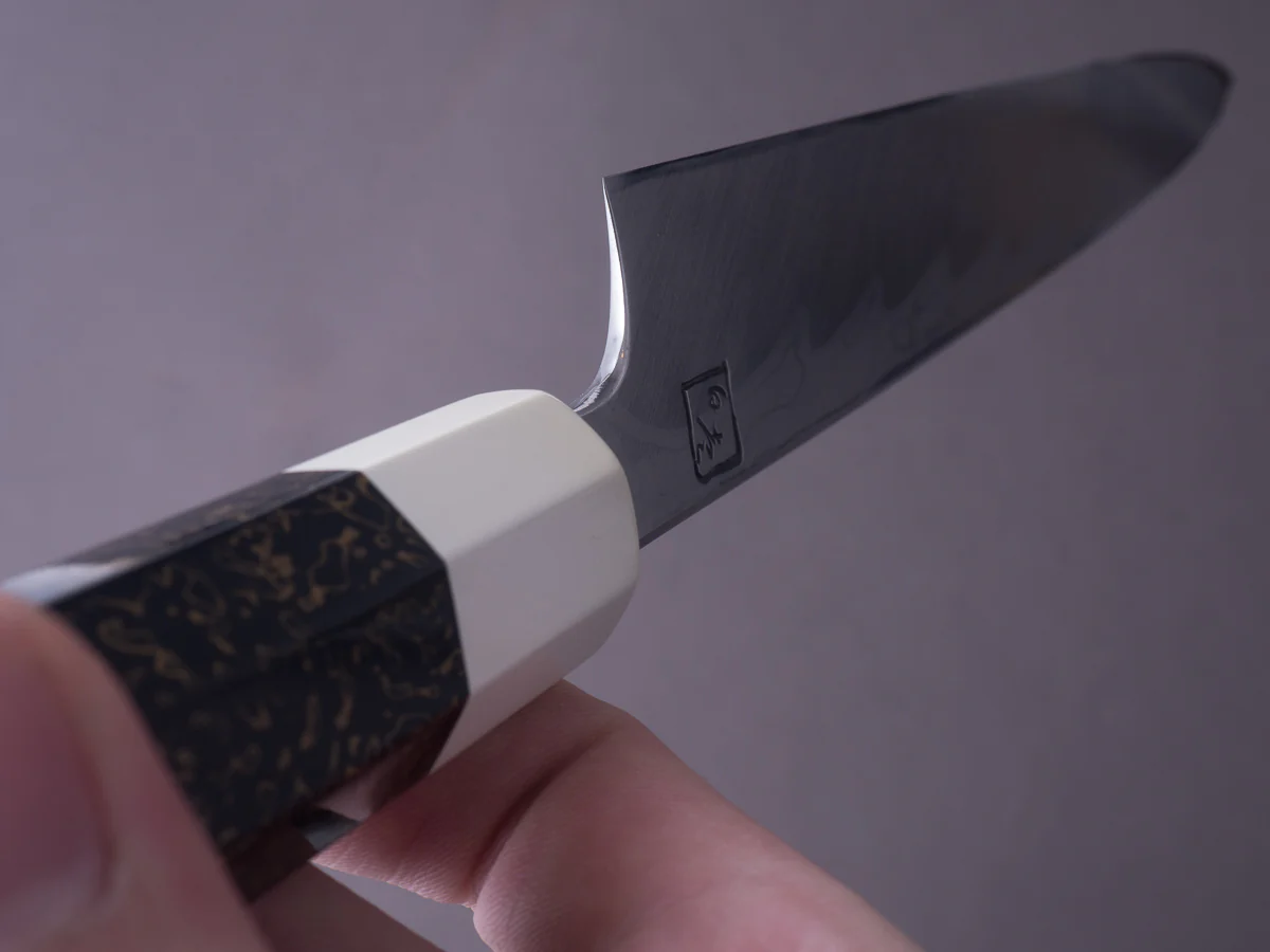 Hitohira - Kikuchiyo x Mosuke - White #1 Enmon Damascus - 300mm Yanagiba - Lacquered Handle - Image 8