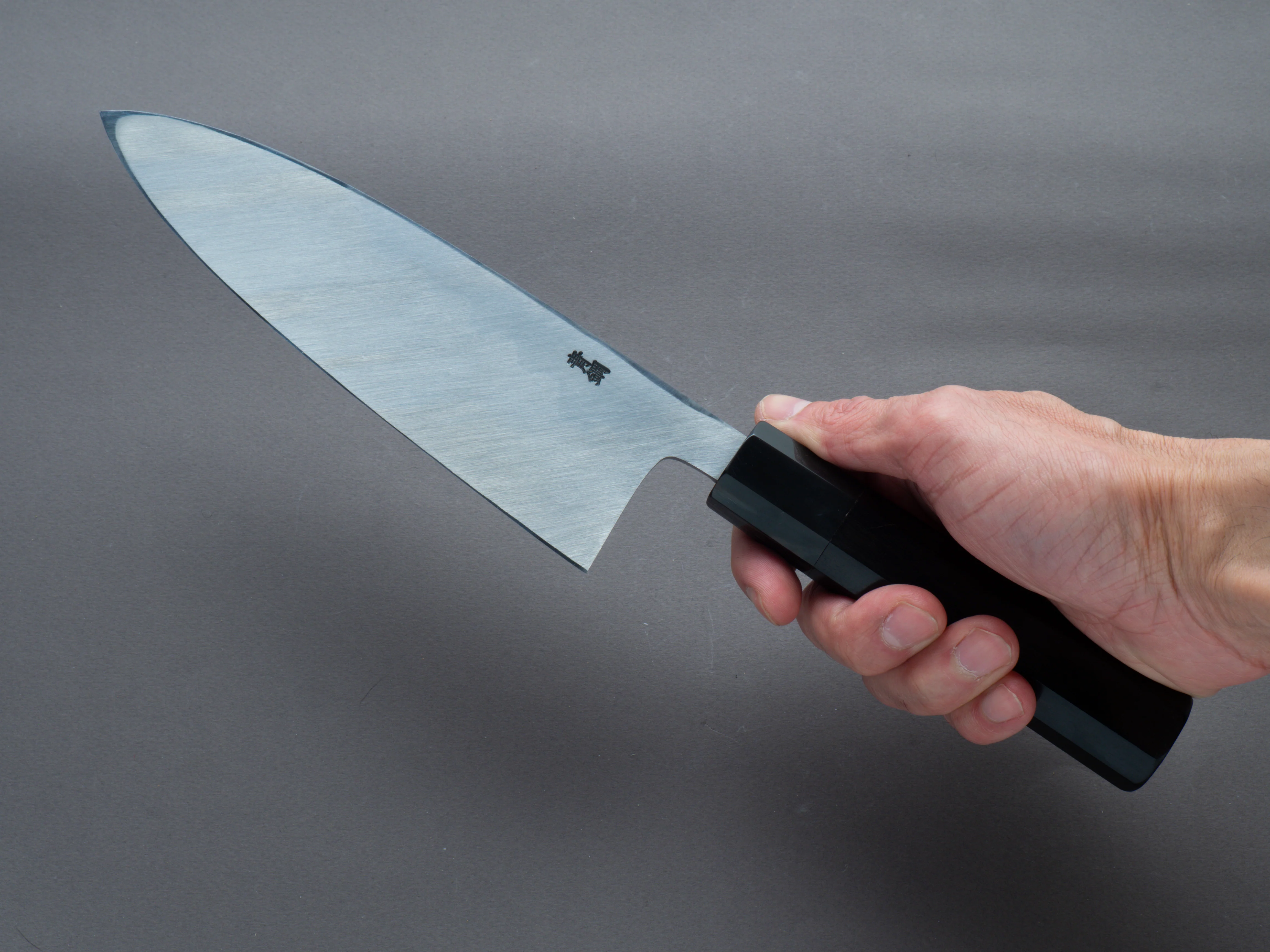 Hitohira - Kikuchiyo x Manzo - Blue #2 - Deba - 180mm - Ebony Handle - Image 7