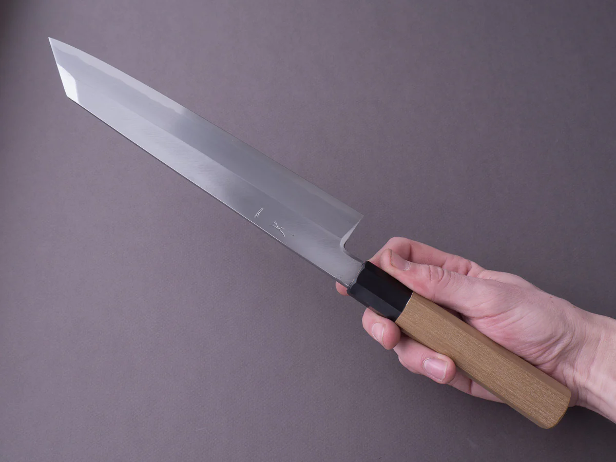 Hitohira - Kikuchiyo x Manzo - Blue #2 - 240mm Kiritsuke - Ho Wood Handle - Image 6