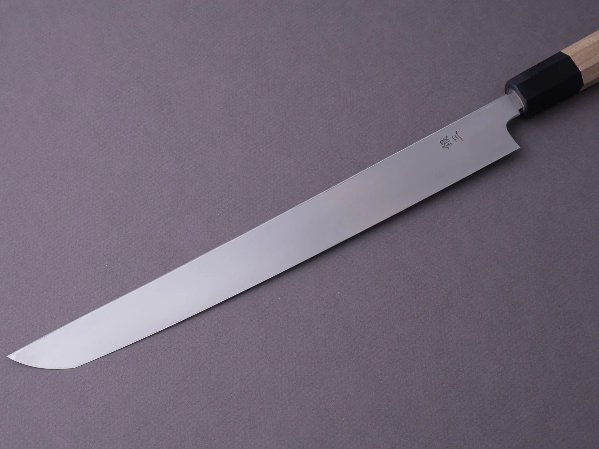 Hitohira - Kikuchiyo x Mosuke - Ginsan - 270mm Sakimaru Takobiki - Ho Wood Handle (Saya) - Image 6