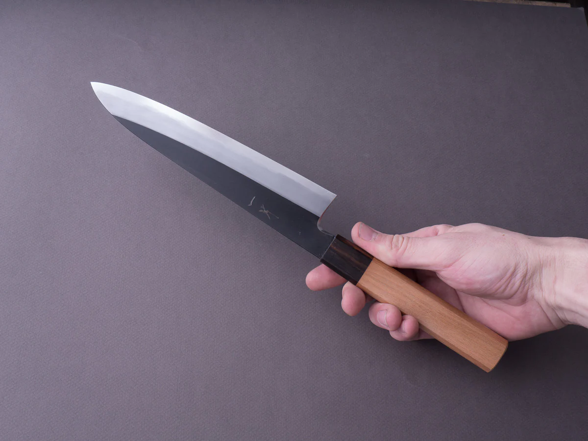 Hitohira - Kikuchiyo x Kyuzo - White #2 - Kurouchi - 210mm Gyuto - Cherry Handle - Image 9