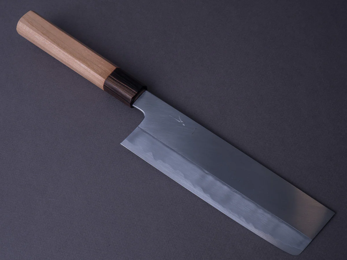 Hitohira - Kikuchiyo x Kyuzo - White #2 - Migaki - 180mm Nakiri - Cherry Handle