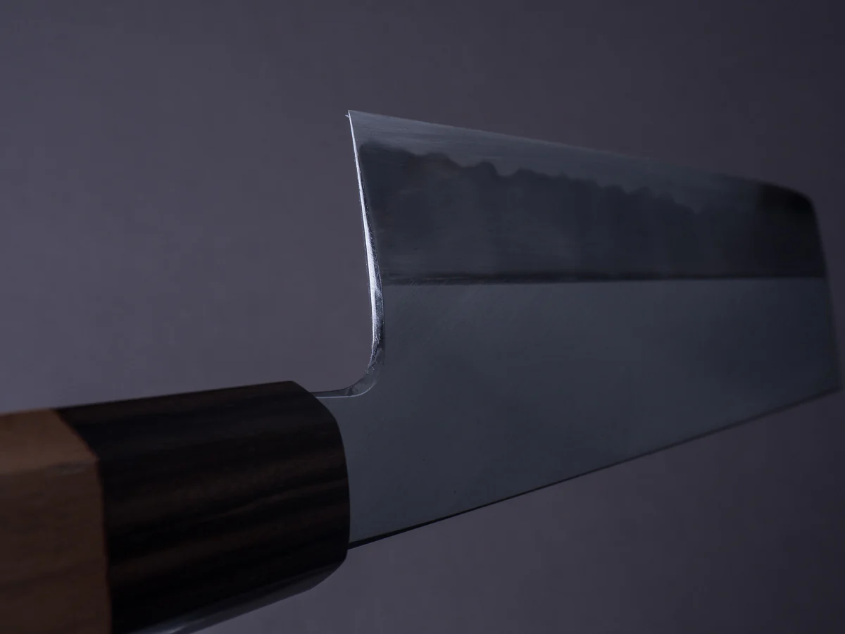 Hitohira - Kikuchiyo x Kyuzo - White #2 - Migaki - 180mm Nakiri - Cherry Handle - Image 10