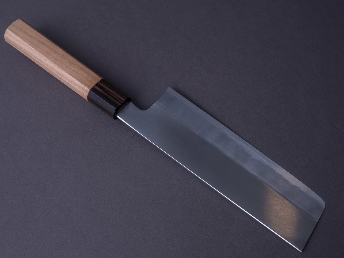 Hitohira - Kikuchiyo x Kyuzo - White #2 - Migaki - 180mm Nakiri - Cherry Handle - Image 2