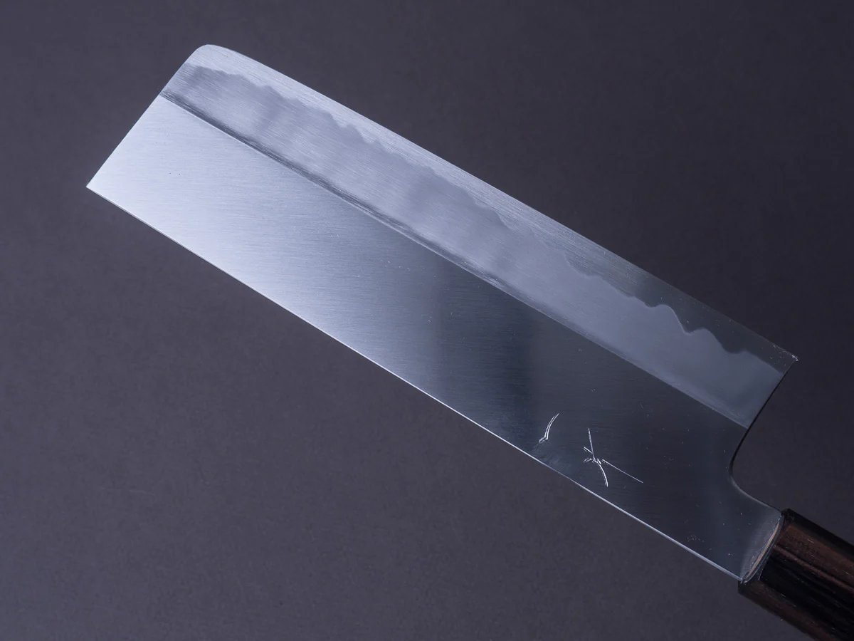 Hitohira - Kikuchiyo x Kyuzo - White #2 - Migaki - 180mm Nakiri - Cherry Handle - Image 3