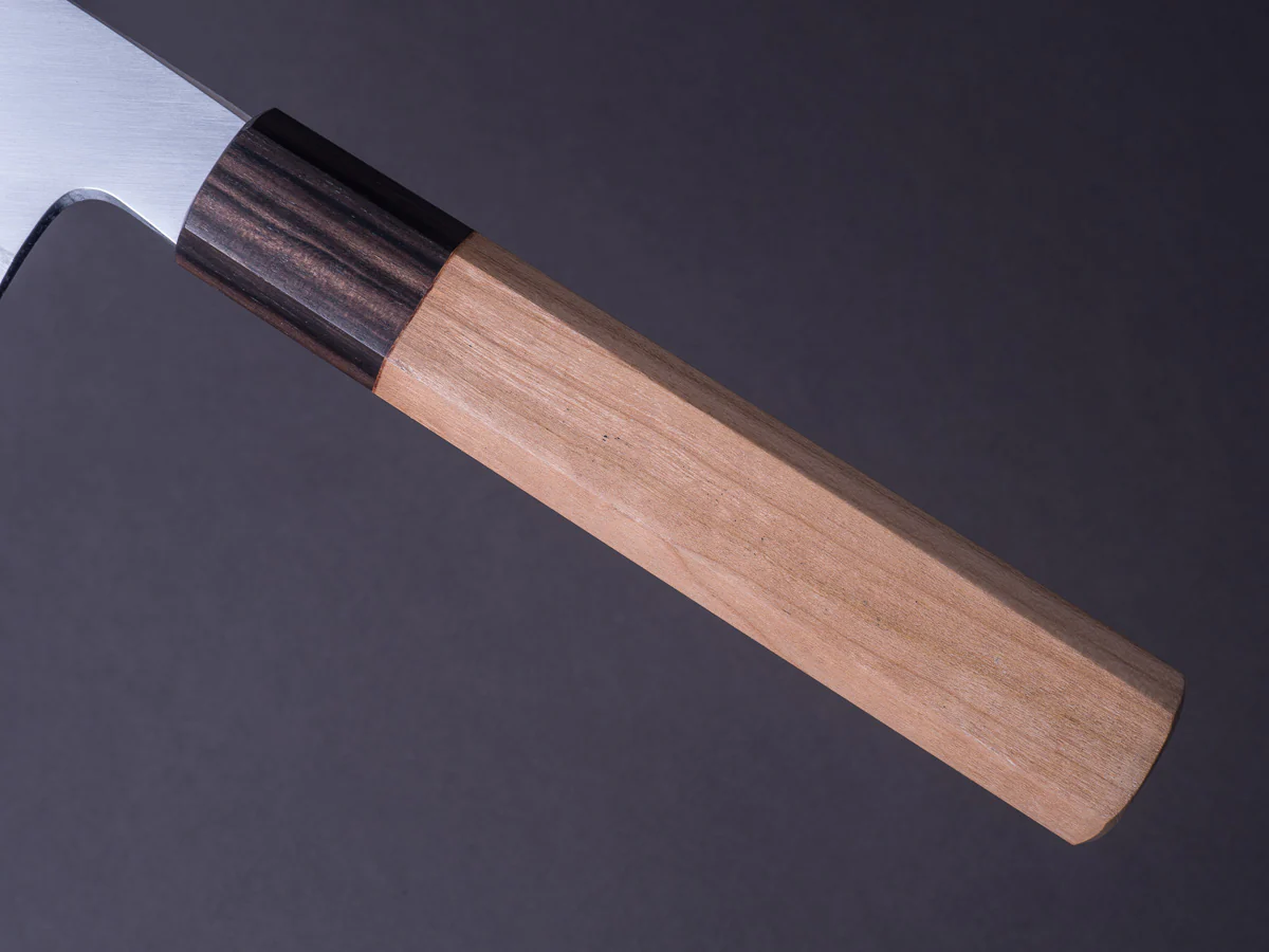 Hitohira - Kikuchiyo x Kyuzo - White #2 - Migaki - 180mm Nakiri - Cherry Handle - Image 5