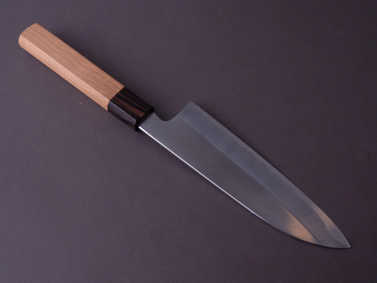 Hitohira - Kikuchiyo x Kyuzo - White #2 - Migaki - 180mm Santoku - Cherry Handle - Image 4