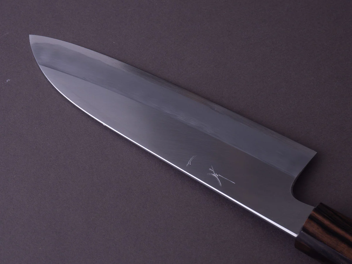Hitohira - Kikuchiyo x Kyuzo - White #2 - Migaki - 180mm Santoku - Cherry Handle - Image 5