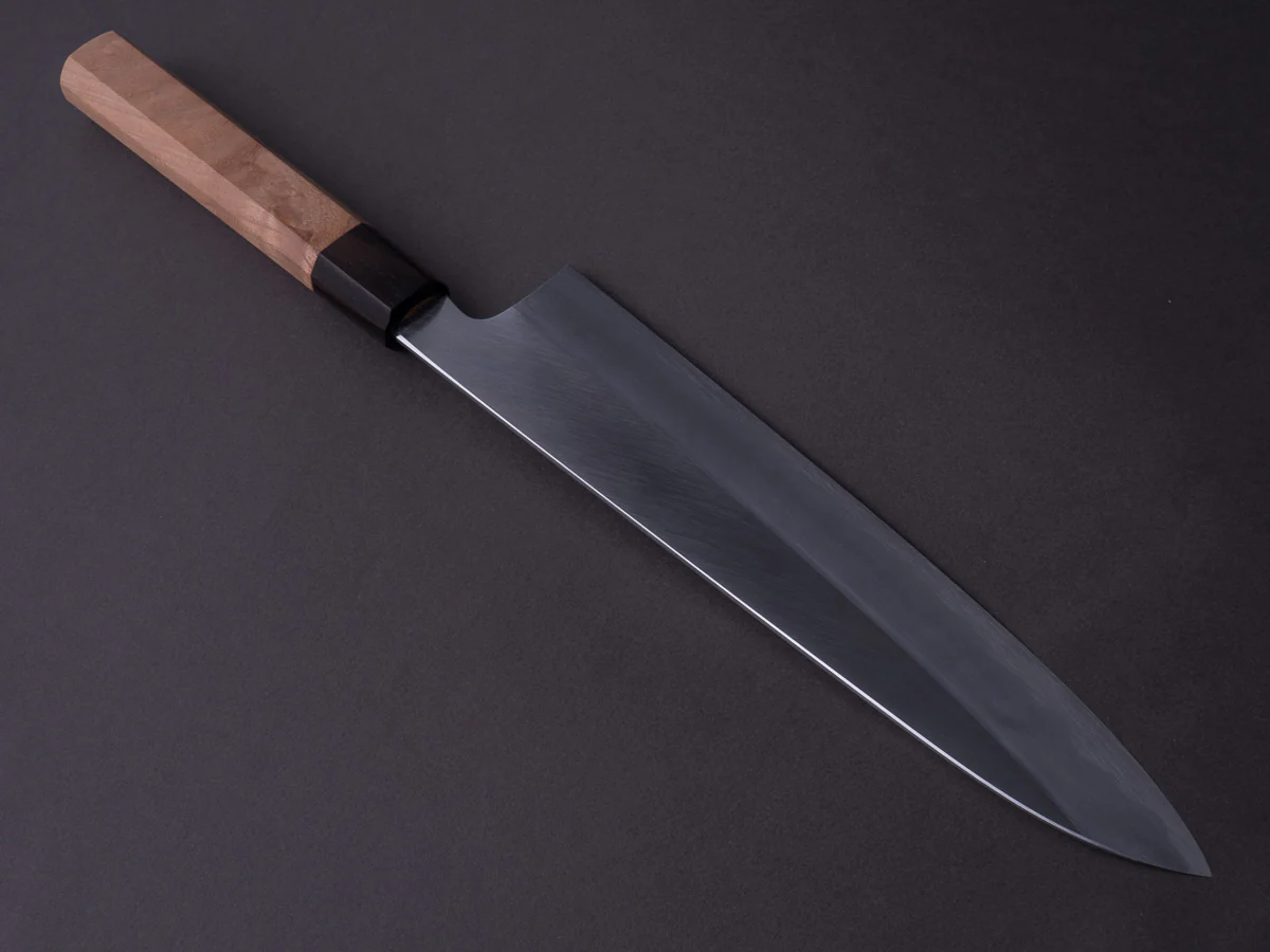 Hitohira - Kikuchiyo x Kyuzo - White #2 - Migaki - 240mm Gyuto - Cherry Handle - Image 2