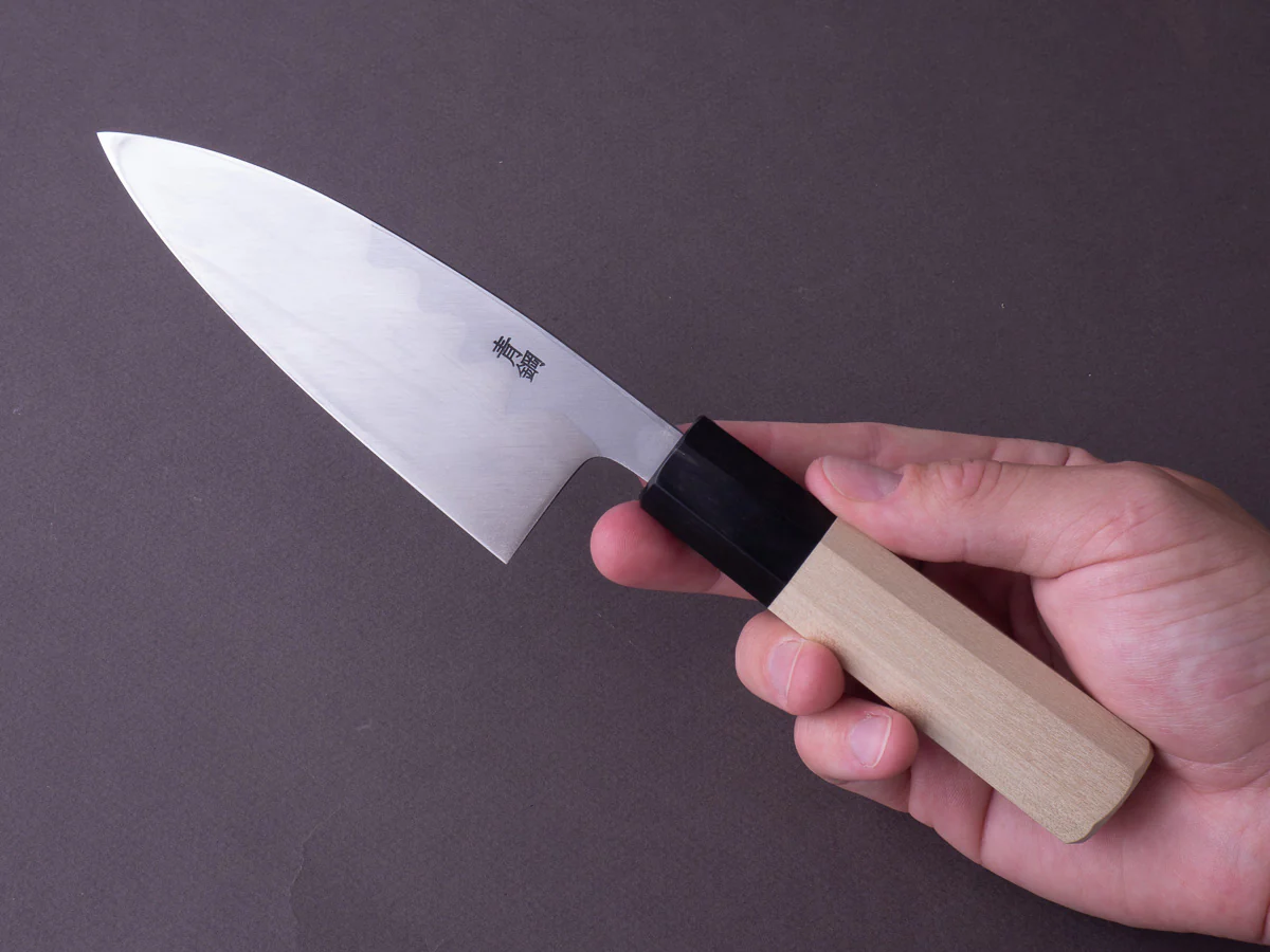Hitohira - Kikuchiyo x Manzo - Blue #2 - 120mm Deba - Ho Wood Handle - Image 10