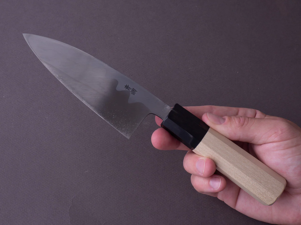 Hitohira - Kikuchiyo x Manzo - Blue #2 - 120mm Deba - Ho Wood Handle - Image 11