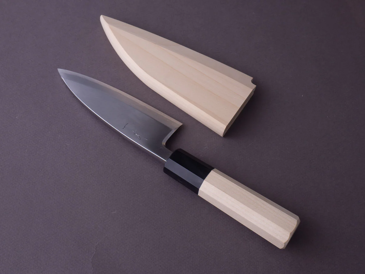 Hitohira - Kikuchiyo x Manzo - Blue #2 - 120mm Deba - Ho Wood Handle - Image 4