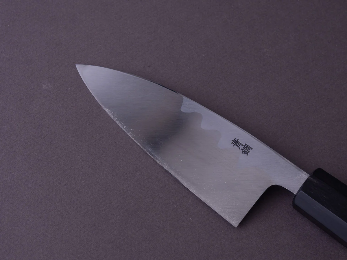 Hitohira - Kikuchiyo x Manzo - Blue #2 - 120mm Deba - Ho Wood Handle - Image 7