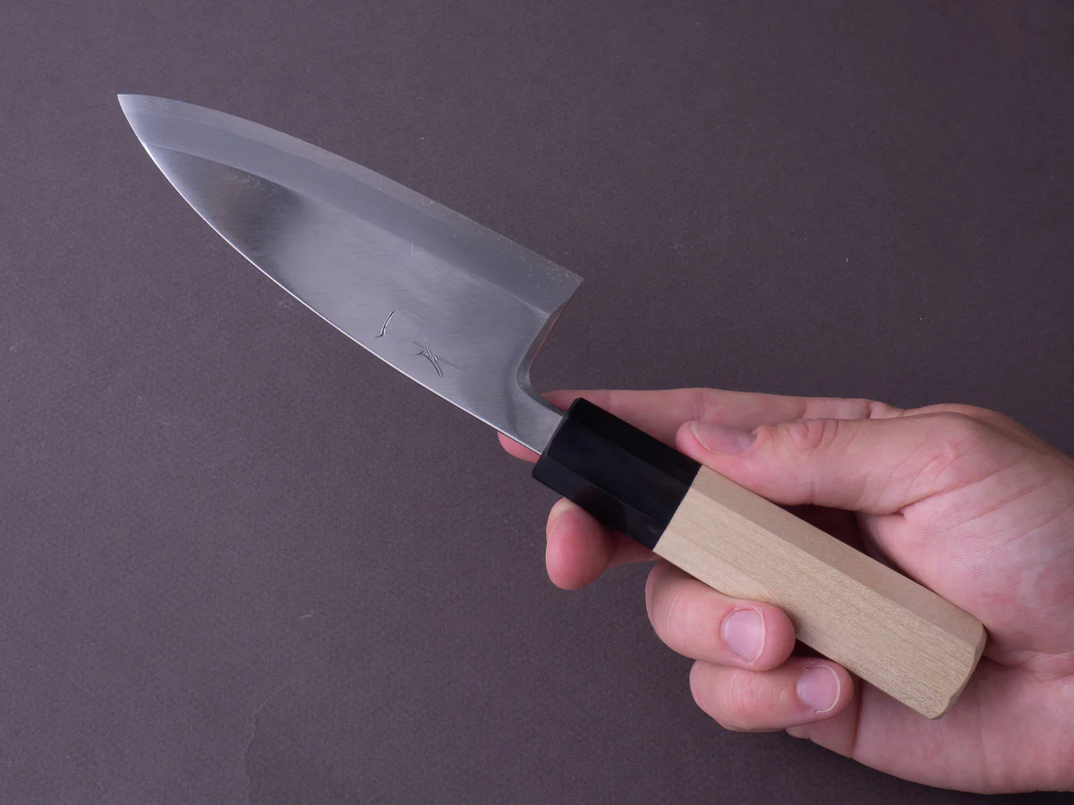 Hitohira - Kikuchiyo x Manzo - Blue #2 - 120mm Deba - Ho Wood Handle - Image 9