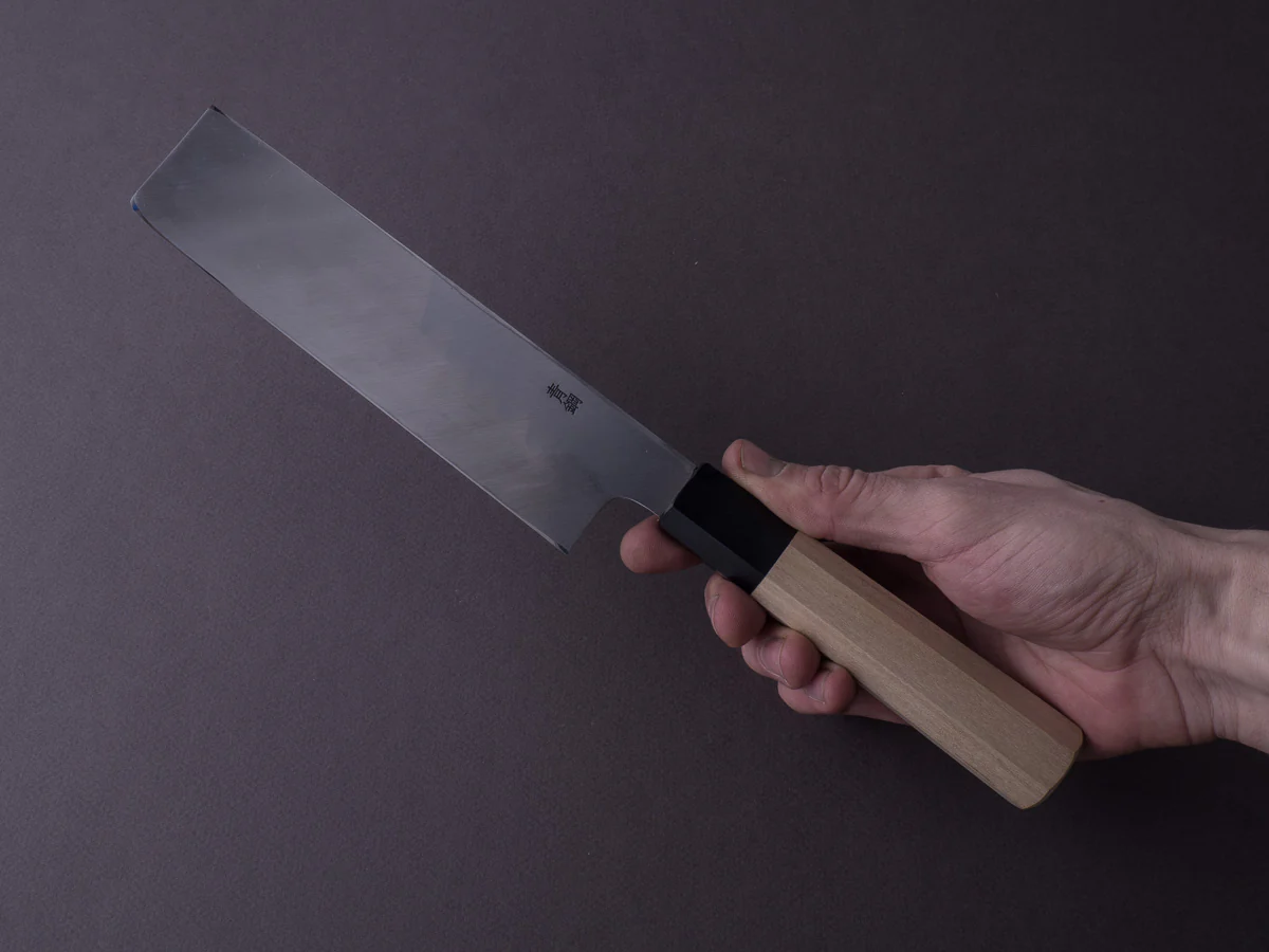 Hitohira - Kikuchiyo x Manzo - Blue #2 - 180mm Usuba - Ho Wood Handle - Image 9