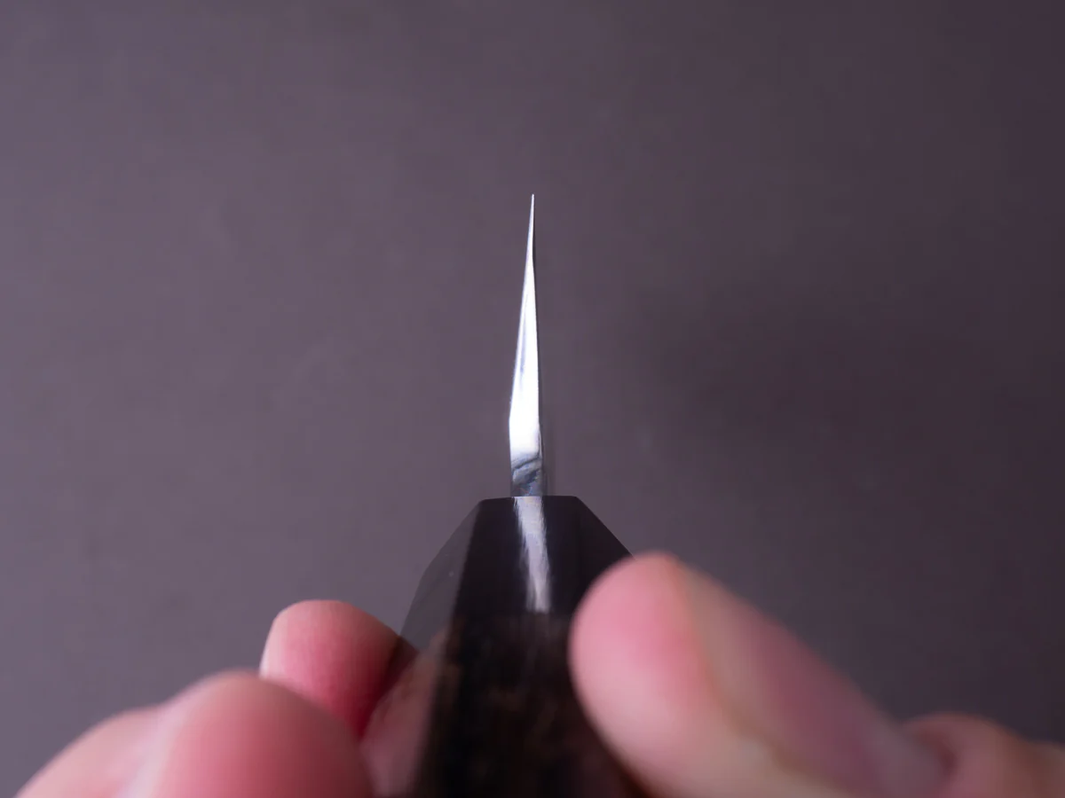 Hitohira - Kikuchiyo x Mosuke - Enmon - White #1 Damascus - Mirror Polished - 270mm Kiritsuke - Ziricote Handle - Image 16
