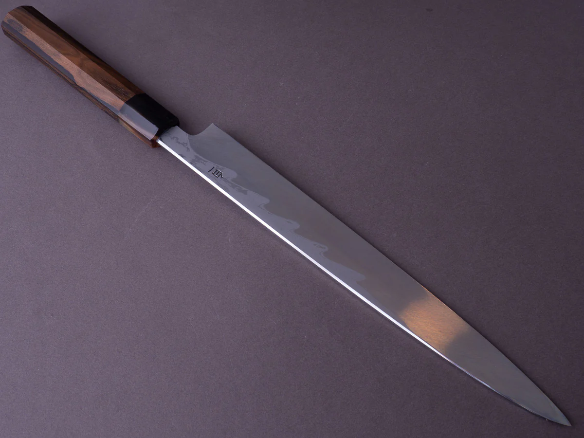 Hitohira - Kikuchiyo x Mosuke - Enmon - White #1 Damascus - 270mm Yanagiba - Ziricote Handle - Image 3