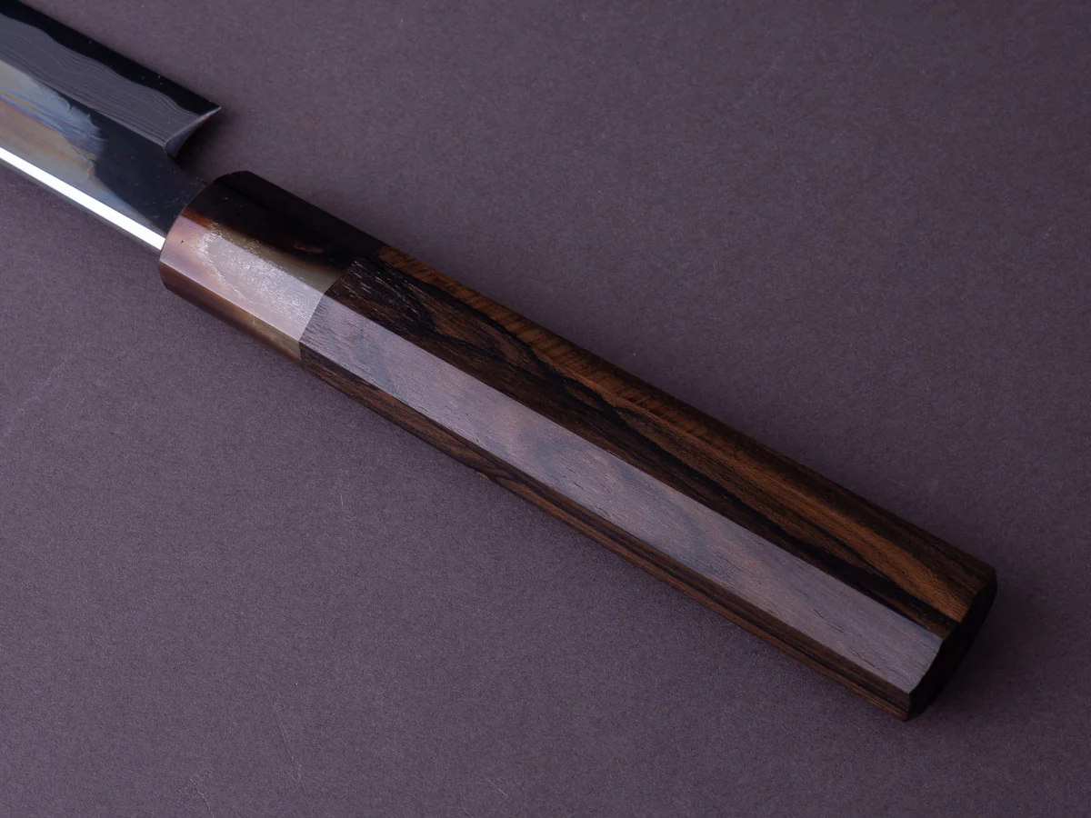 Hitohira - Kikuchiyo x Mosuke - Enmon - White #1 Damascus - 270mm Yanagiba - Ziricote Handle - Image 6