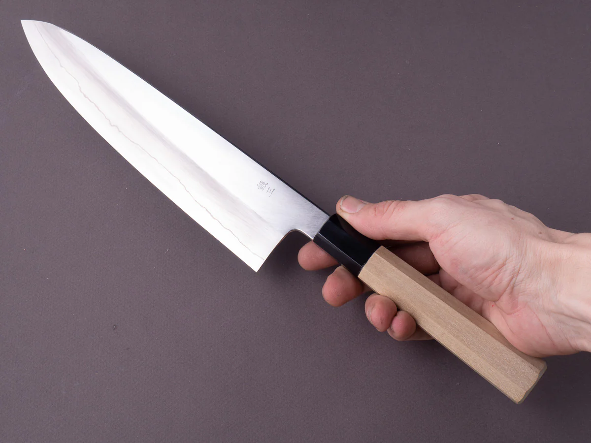 Hitohira - Kikuchiyo x Ren - Silver #3 - 240mm Gyuto - Magnolia Handle - Image 7
