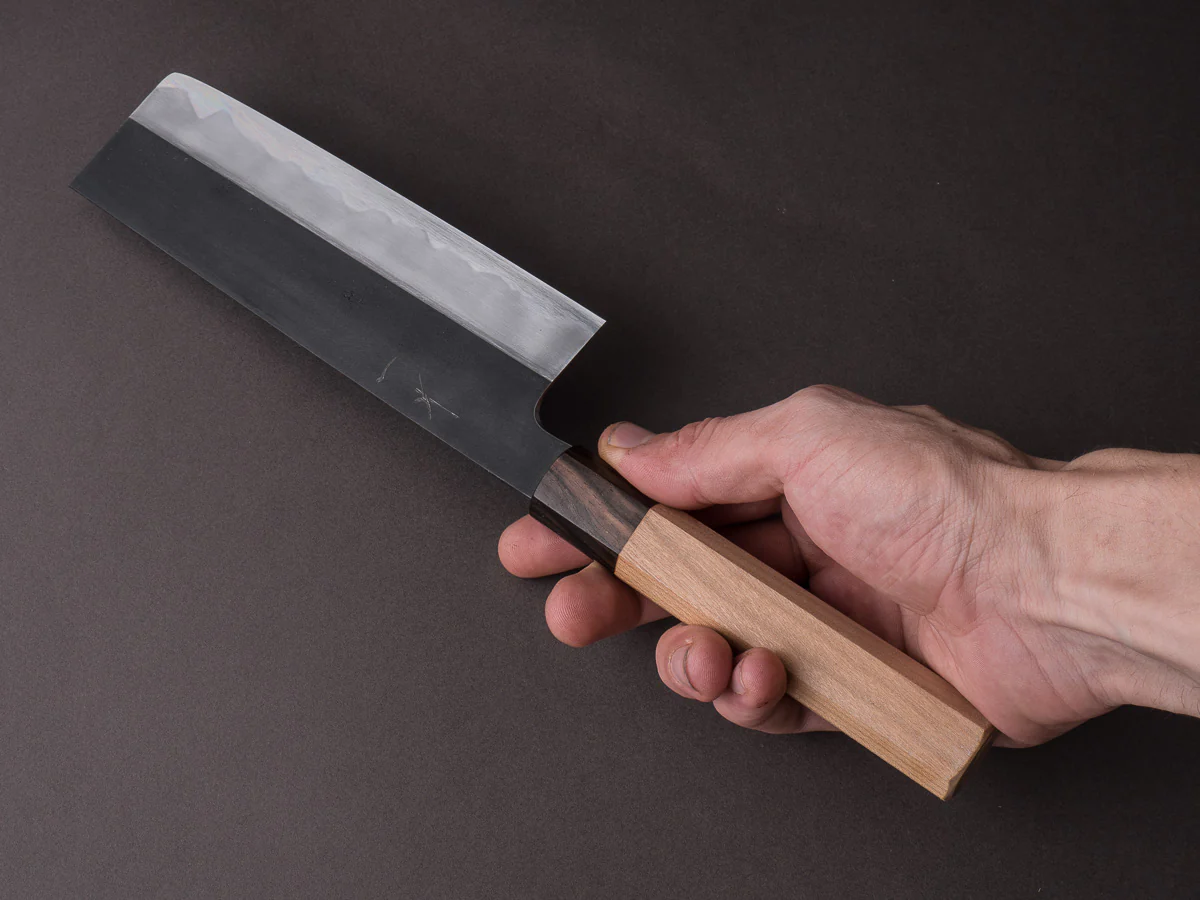 Hitohira - Kikychiyo x Kyuzo - White #2 - Kurouchi - 180mm Nakiri - Cherry Handle - Image 2