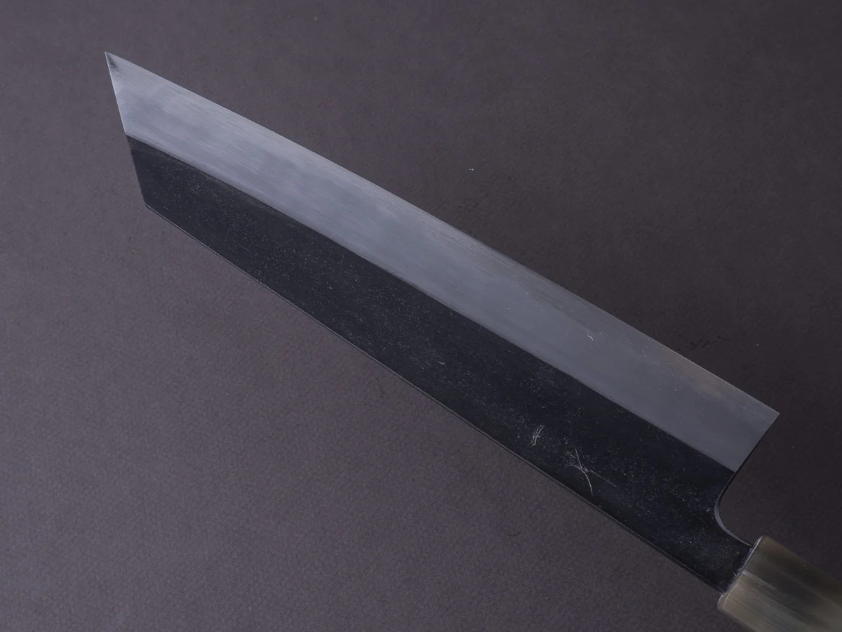 Hitohira - Tanaka x Kyuzo - Blue #1 - Kurouchi - 240mm Kiritsuke Gyuto - Ziricote Handle - Extra Height - Image 3