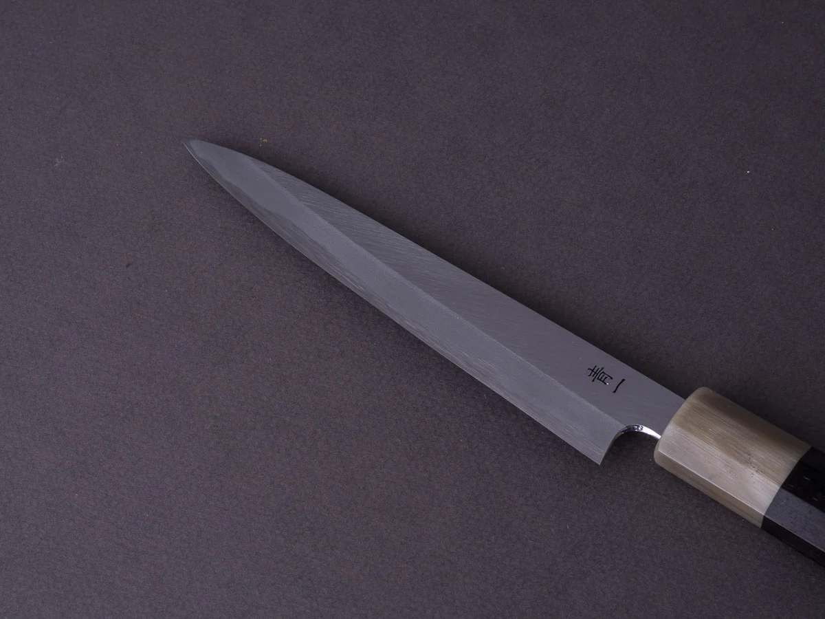 Hitohira - Tanaka x Kyuzo - Blue #1 - Migaki - 150mm Petty - Taihei Ebony Handle - Image 6