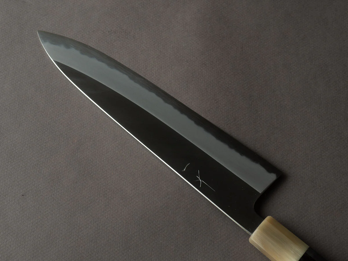 Hitohira - Tanaka x Kyuzo - Blue #1 Migaki - Gyuto 240mm - Ebony Handle - Extra Height - Image 2