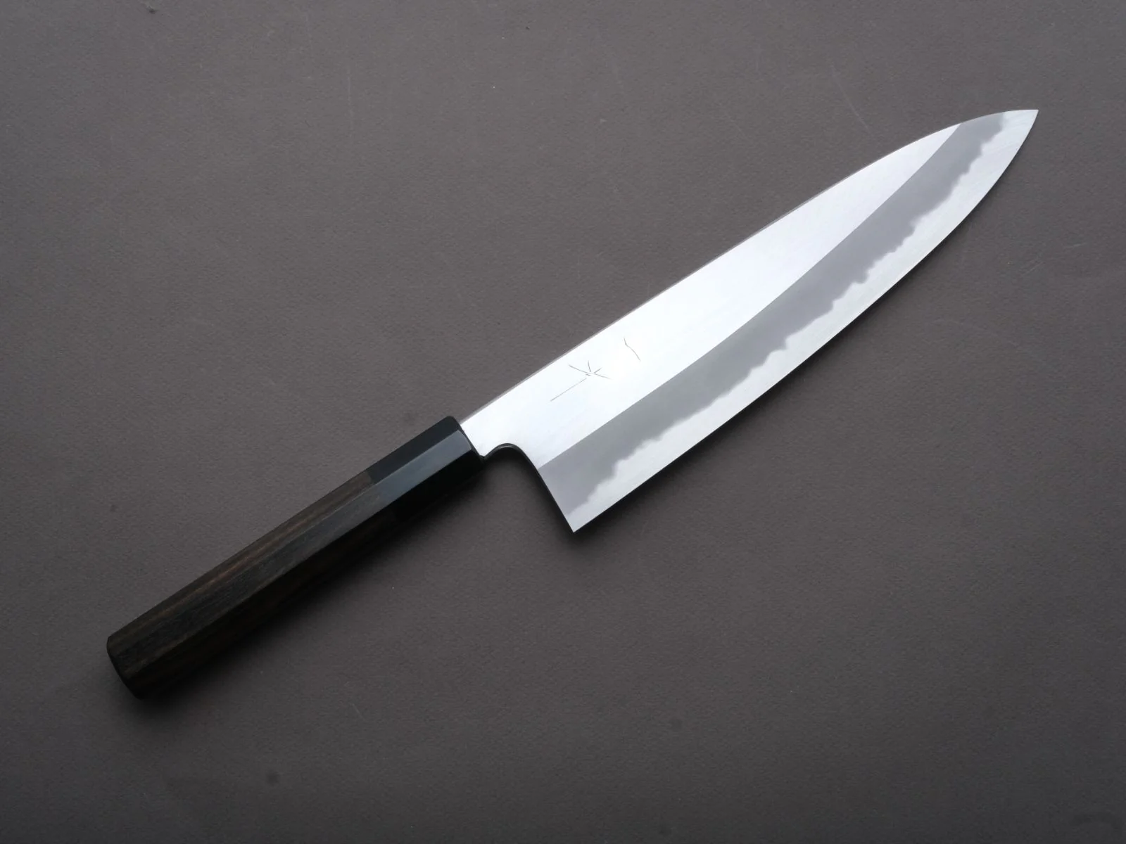 Hitohira - Tanaka x Kyuzo - Blue #1 - Migaki - Gyuto - 240mm - Taihei Ebony Handle (Extra Height)