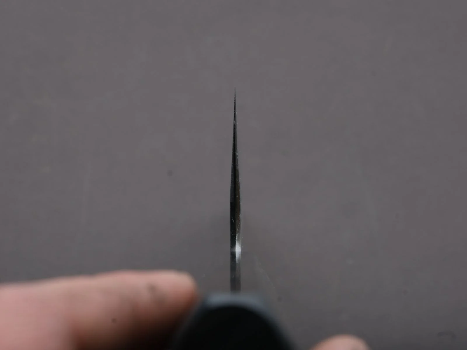 Hitohira - Tanaka x Kyuzo - Blue #1 - Migaki - Gyuto - 240mm - Taihei Ebony Handle (Extra Height) - Image 6