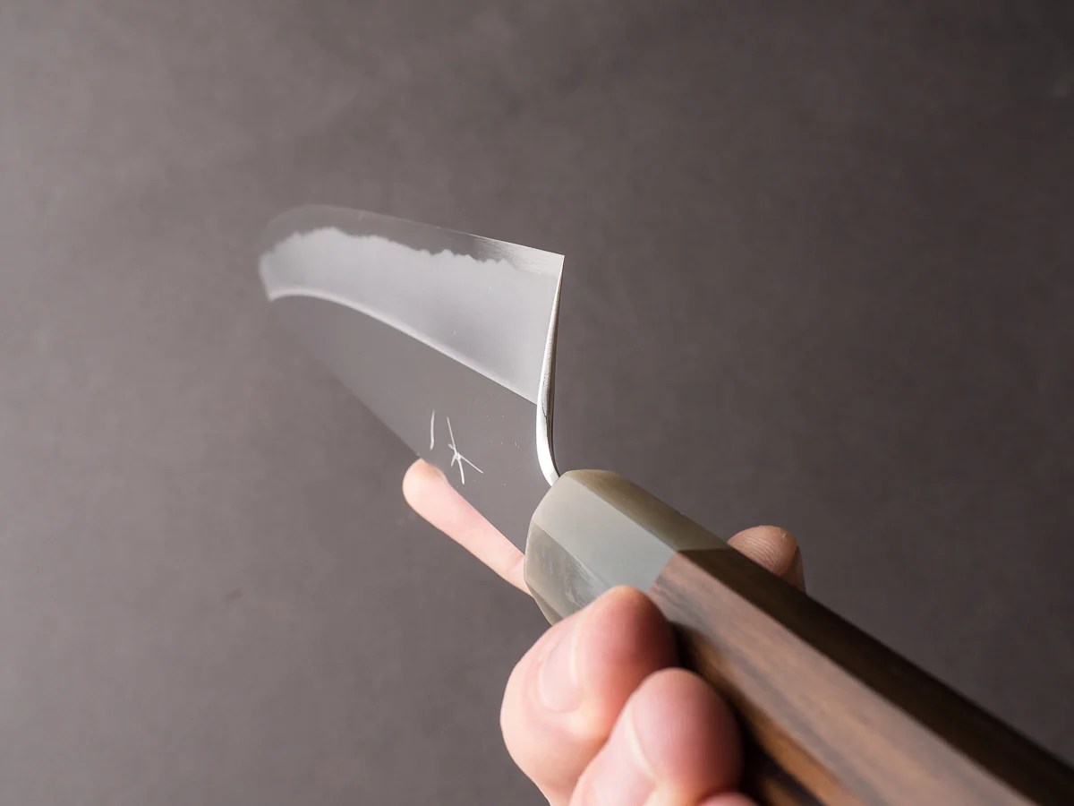 Hitohira - Tanaka x Kyuzo - Blue #1 Migaki - Gyuto 240mm - Ziricote Handle - Image 3