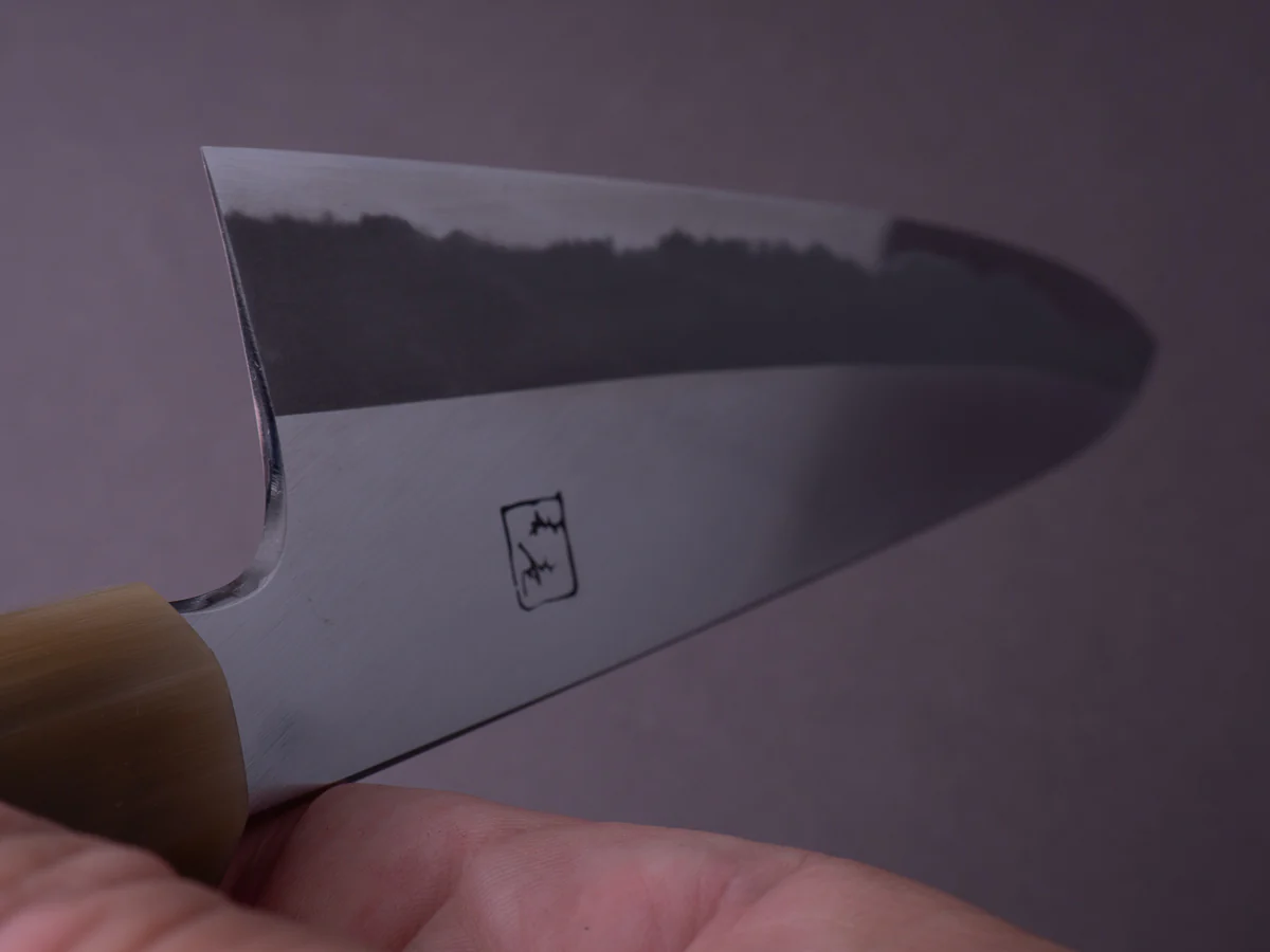 Hitohira - Tanaka x Kyuzo - Blue #1 Migaki - Gyuto 270mm - Rosewood Handle - Image 4